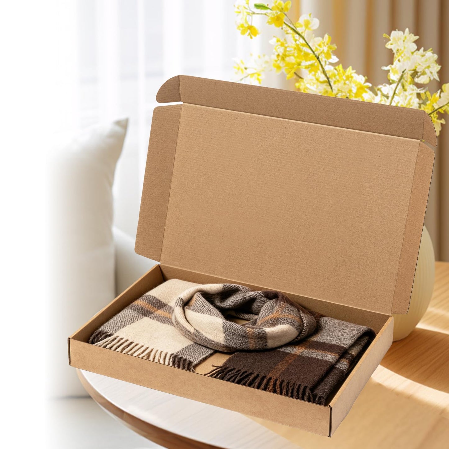 Wowxyz Shipping Boxes 17x11x2" 20 Pack - Brown Corrugated Cardboard Mailing Box for Small Business, Kraft Medium Literature Mailer Packaging Supplies