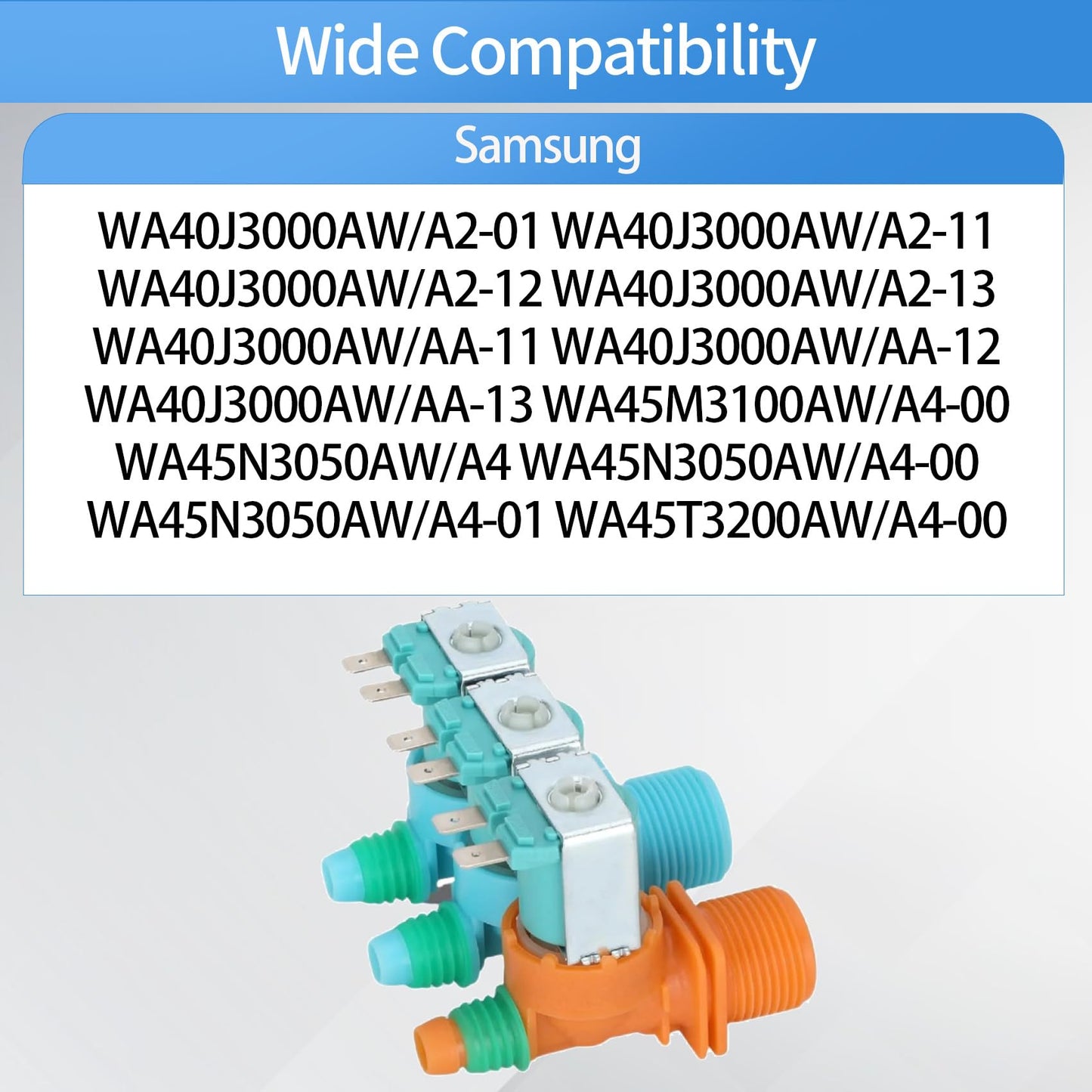 WA45N3050AW/A4 WA40J3000AW/AA WA45T3200AW Washer Cold & Hot Water Inlet Valve Fit for sam-sung WA40J3000AW/A2 WA40J3000AW/AA WA45M3100AW WA45N3050AW WA45T3200AW