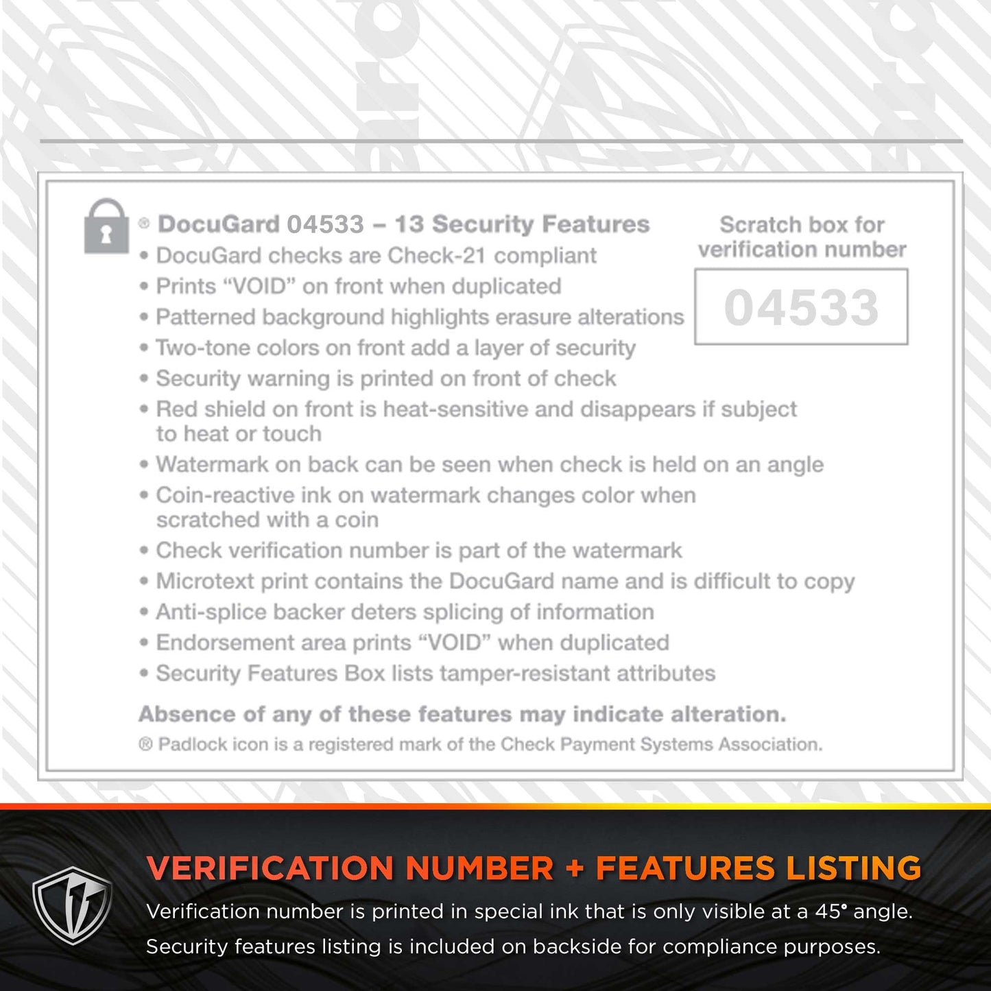 DocuGard Blue/Green Premier Prismatic Top High Security Check Paper - QuickBooks & Laser/Inkjet Printer Compatible - 13 Security Features - 500 Blank Business Checks (04533)