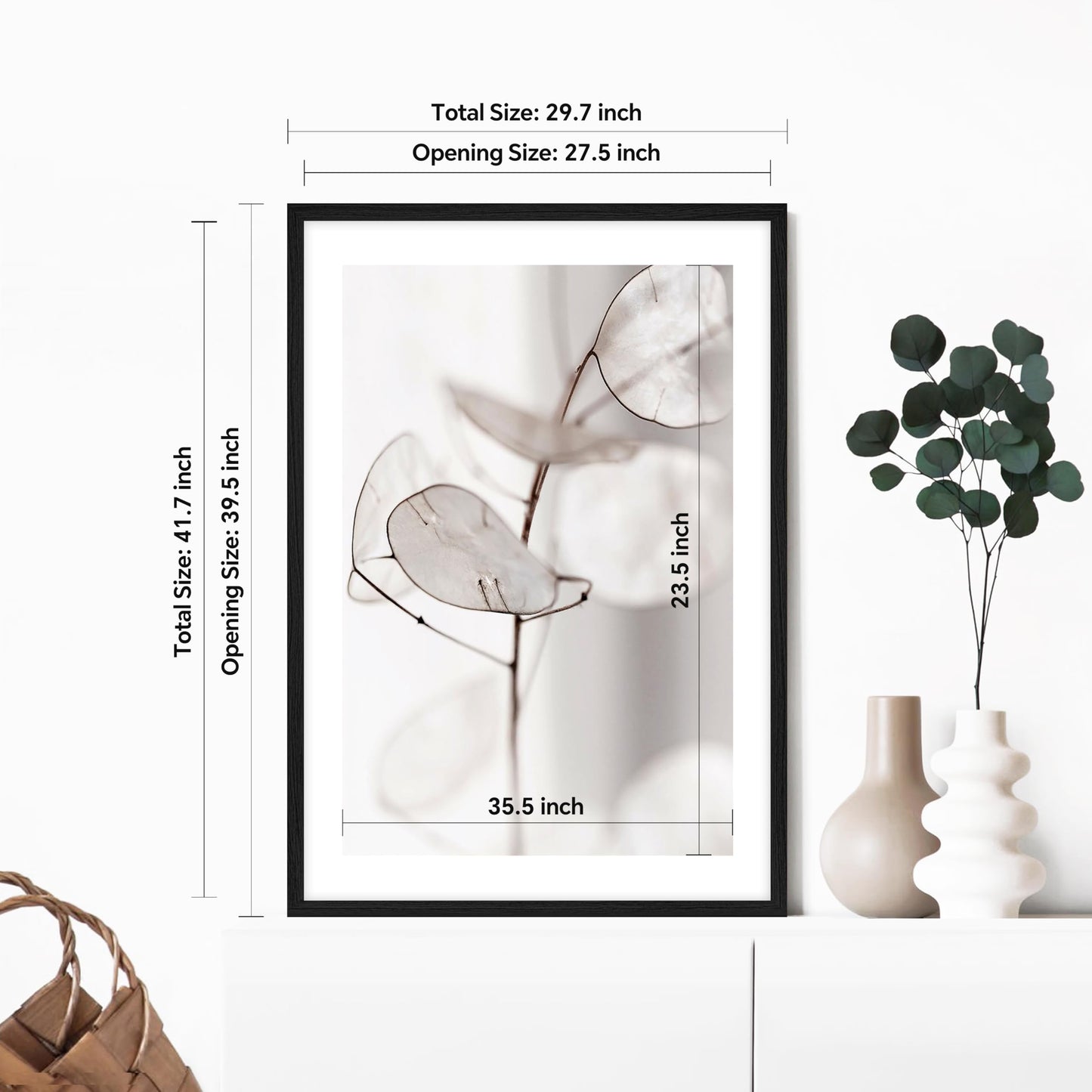 LUGHFSV 28x40 Picture Frame for Wall, Vertical or Horizontal Wall Hanging Large Poster Frame for Photo and Posters, Poster Frame 24x36 with Mat 28x40 Without Mat