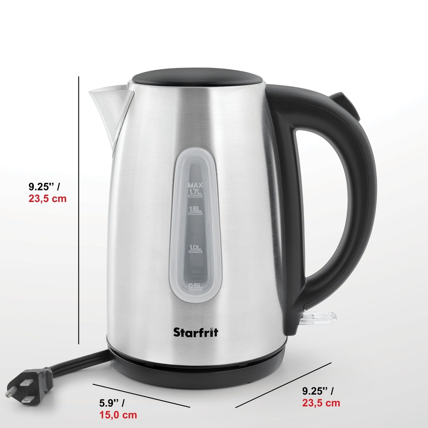 Starfrit Electric Kettle - 1.7L - Water Level Window - Automatic Shut-Off - 1500W