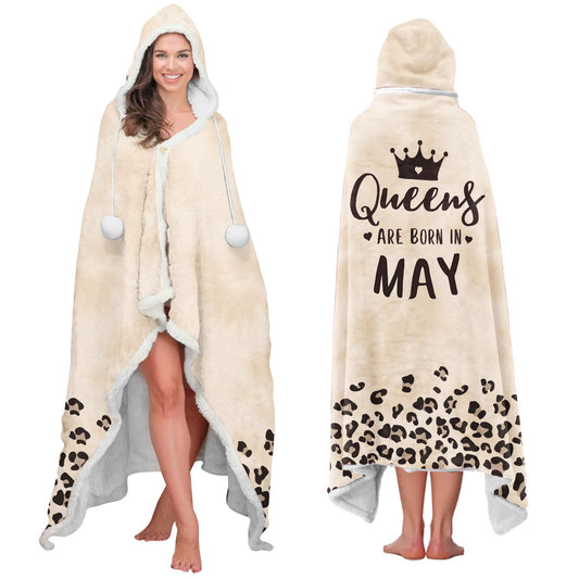 Vprintes May Queens Wearable Blanket - Women Gifts for Birthday - Best Friend Birthday Gifts for Women, Gifts for Sister Mom Daughter Grandma Female Wife