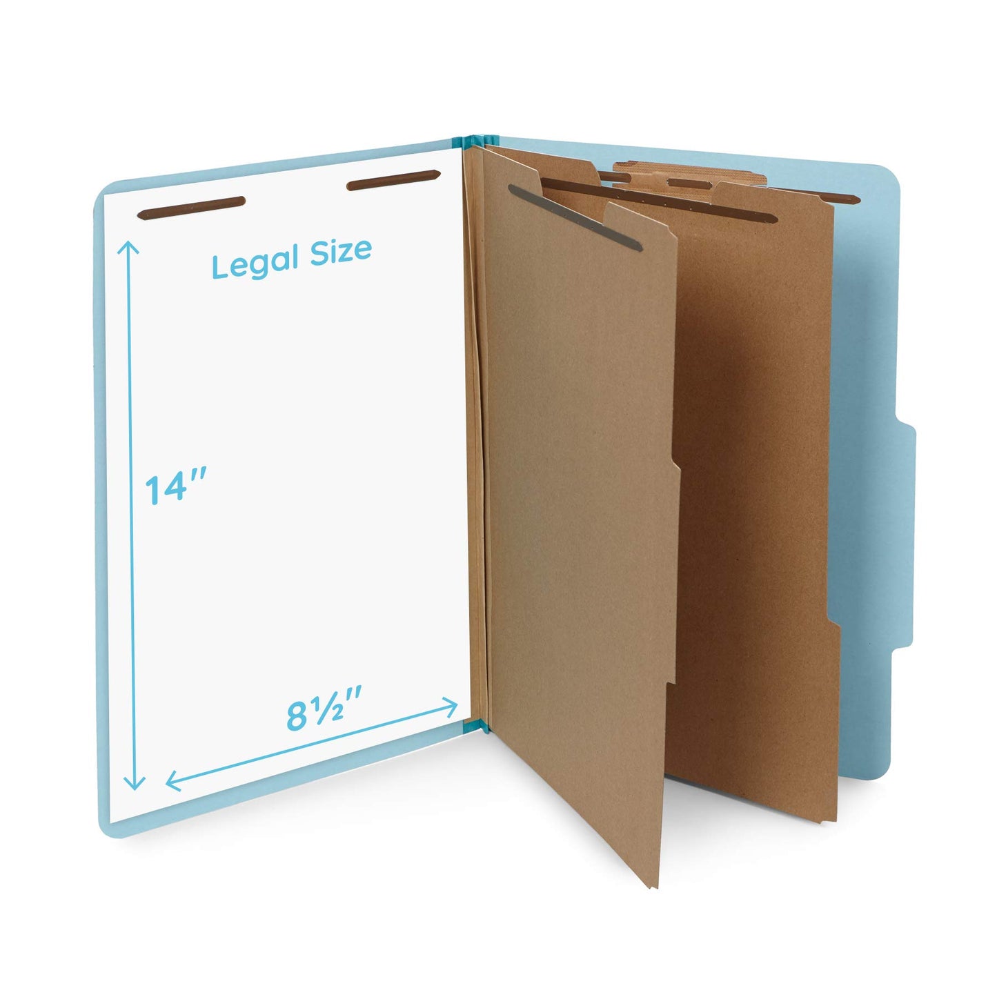 10 Blue Legal Size Classification Folders - 2 Divider 2 Inch Expansions - Durable 2 Prongs Designed to Organize Standard Law Client Files, Office Reports - Legal Size, 8 3/4 x 14 3/4, 10 Folders