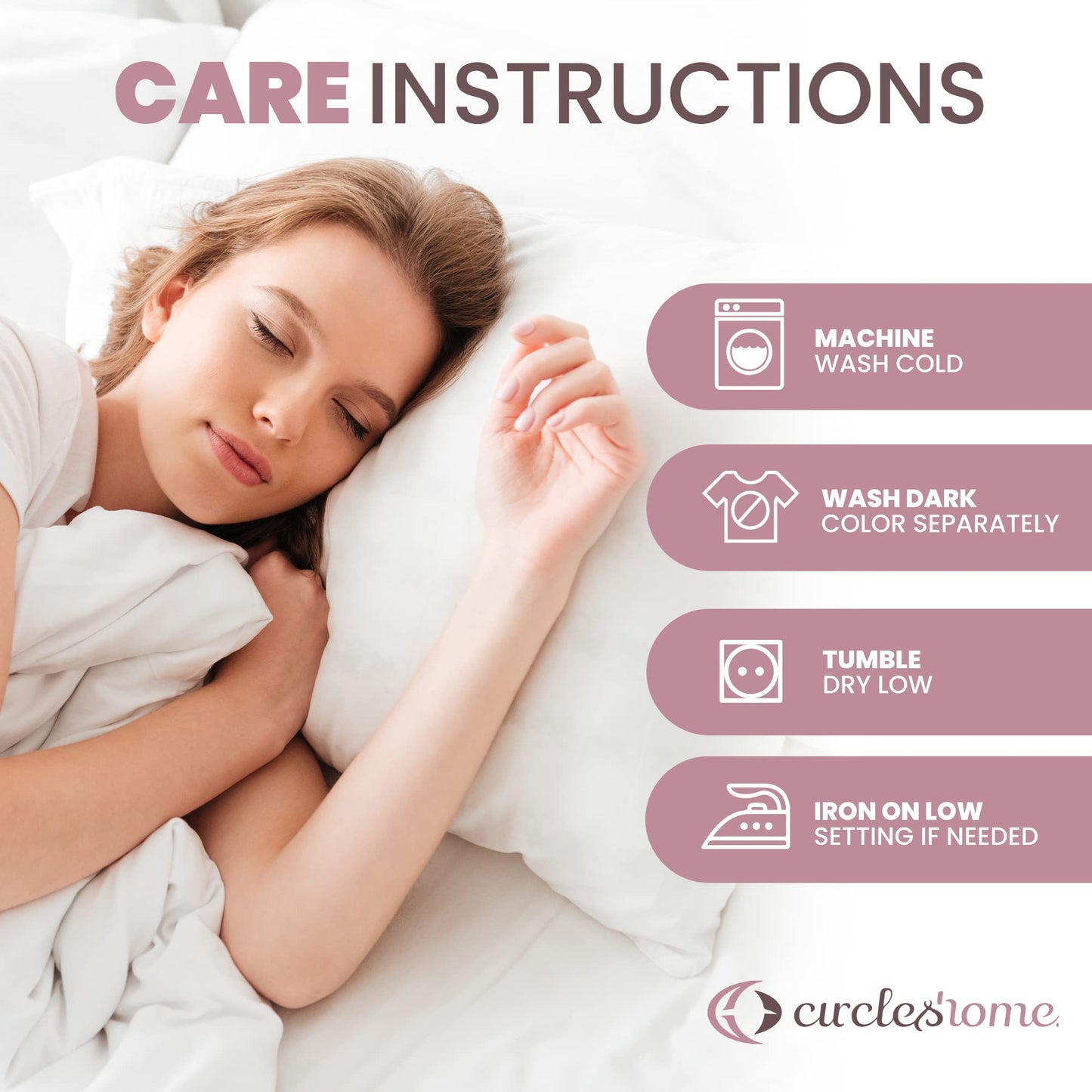 CirclesHome Pillow Protectors 4 Pack Standard Zippered - 100% Cotton Breathable Pillowcases - Protects Pillows from Dirt, Dust and Debri (Standard - Set of 4 - 20x26)
