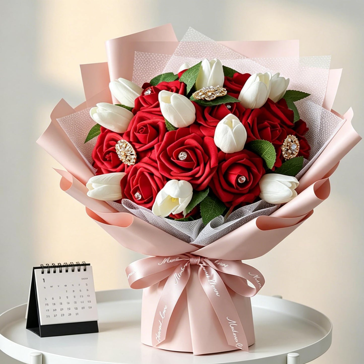 AmyHomie Artificial Flower Dark Red Rose 100pcs Real Looking Fake Roses w/Stem for DIY Wedding Bouquets Centerpieces Arrangements Party Baby Shower Valentines Day Christmas Tree Decorations