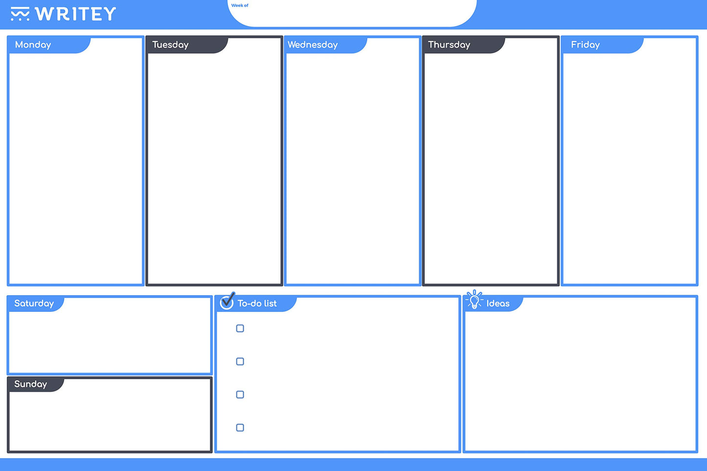 Peel and Stick Whiteboard Calendar, Large Weekly Organizer, 24 x 36 in - Stain Proof White Board Dry Erase Surface, and Reusable Adhesive Backing