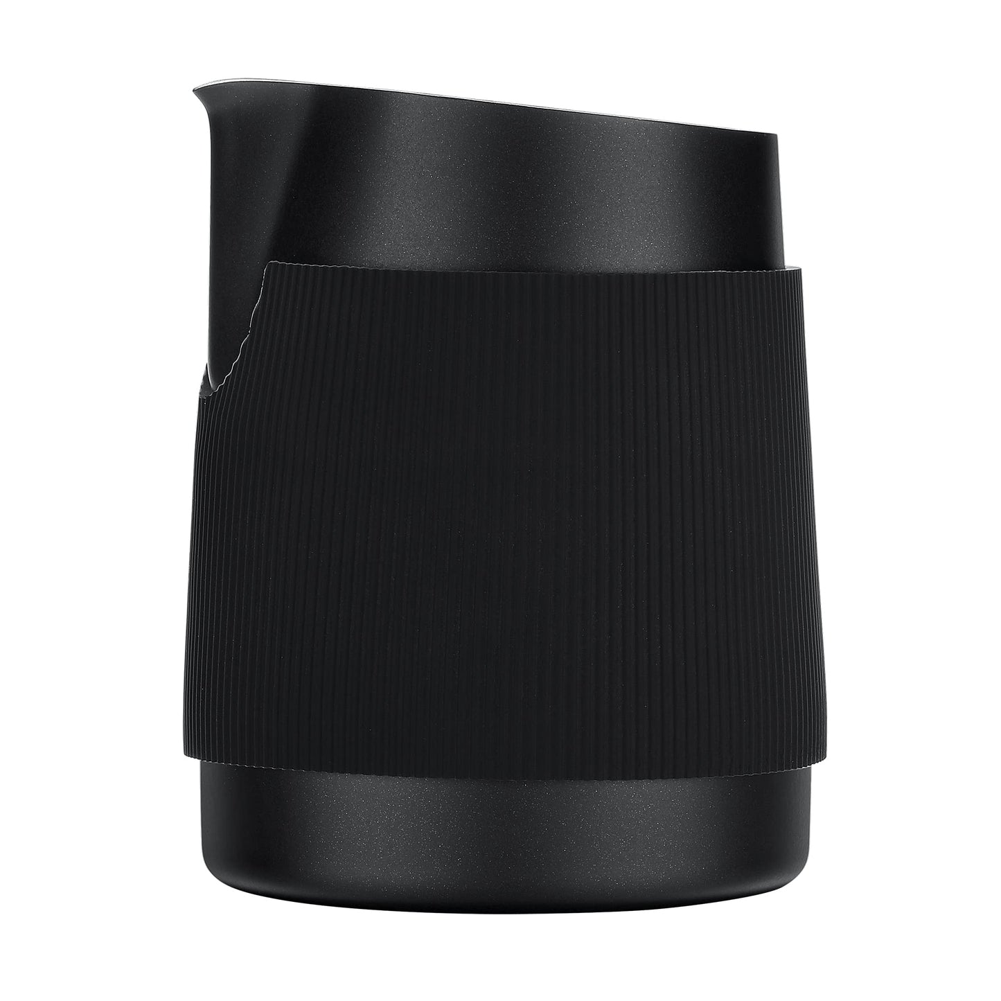 Normcore Handleless Milk Frothing Jug, Milk Pitcher 15.2 oz, Milk Frother Steamer Cup Stainless Steel Espresso Cup, Sharp Spout, Black, 450 ml