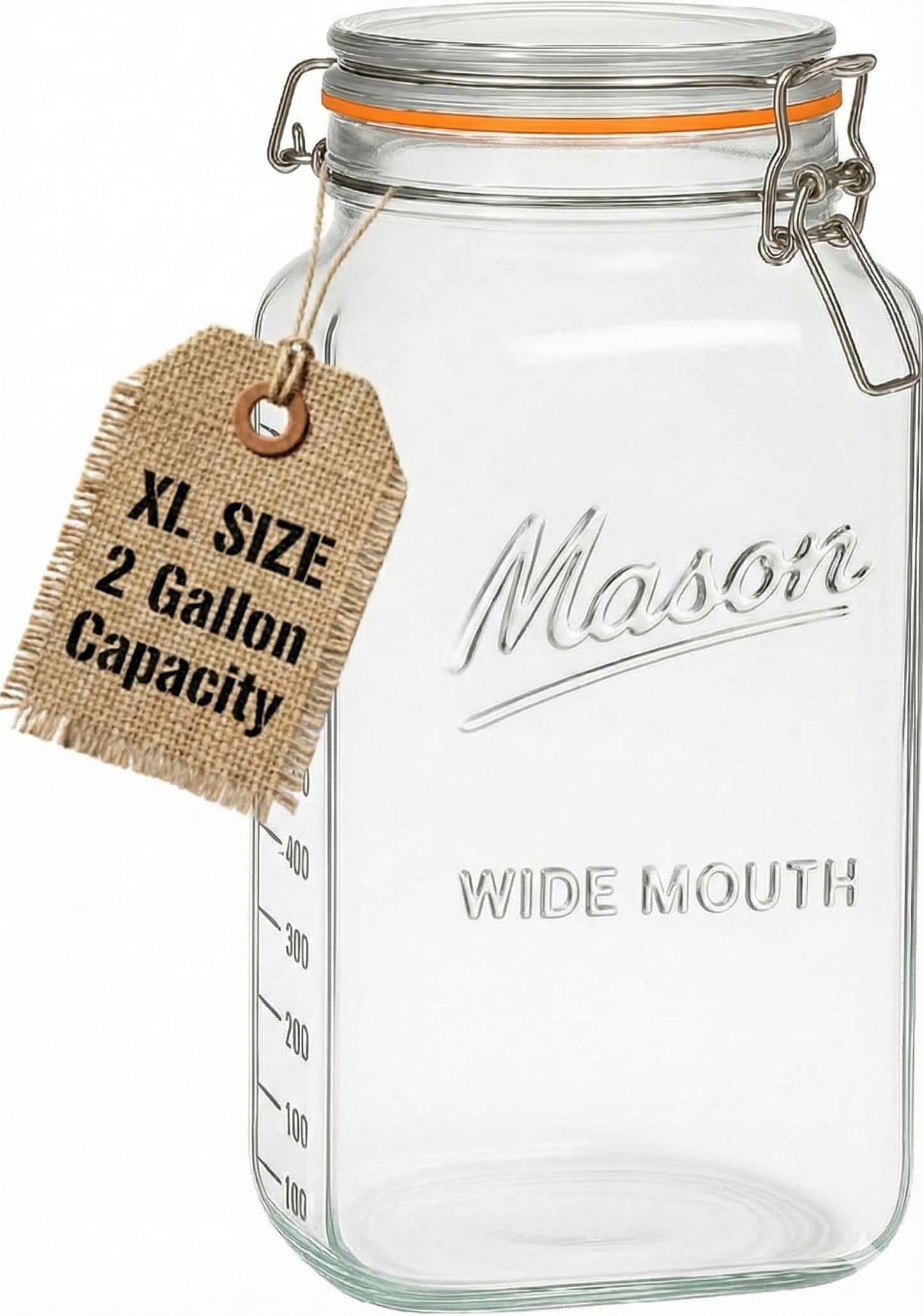kitchentoolz 2 Gallon Large Glass Mason Jar with Airtight Lid- Extra Wide Mouth - Big Fermentation & Canning Container - Jumbo Storage - Pack of 1