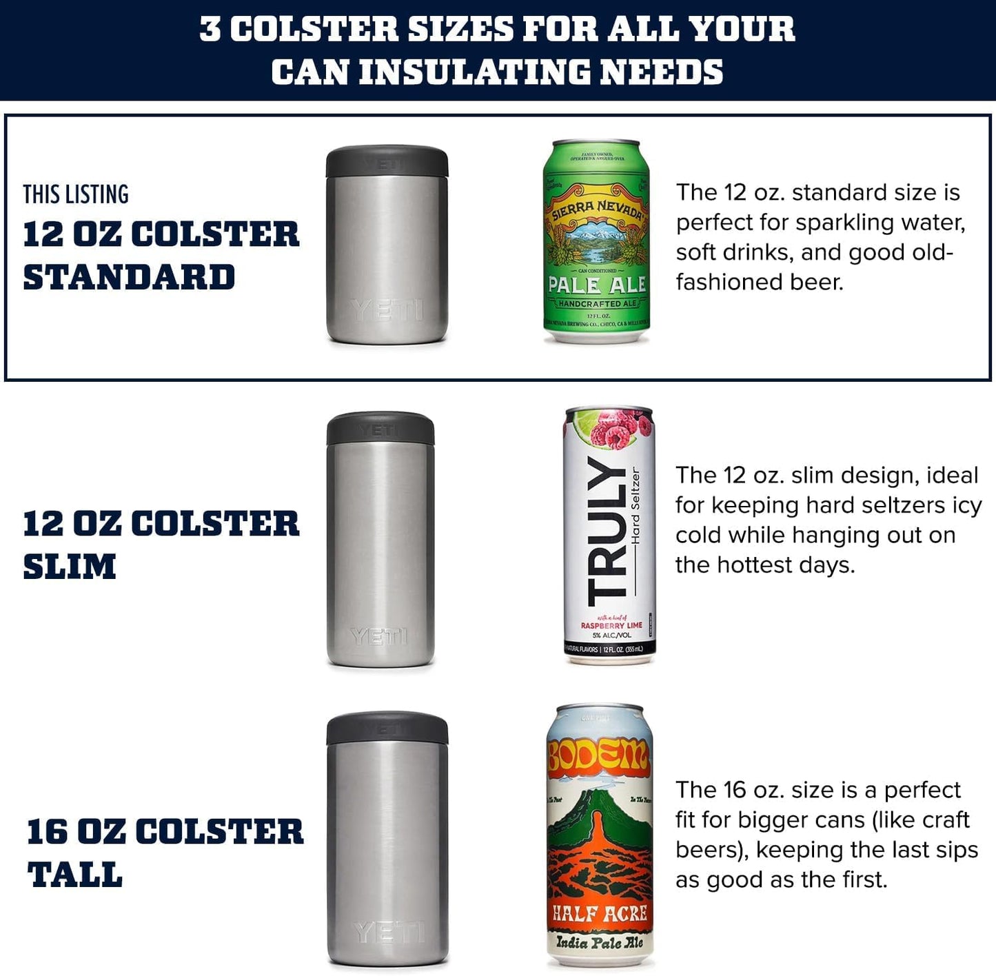 YETI Rambler 12 oz. Colster Can Insulator for Standard Size Cans, Royal Blue