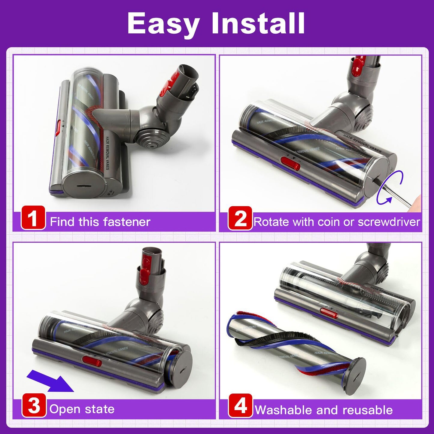 Lemige V11 High Torque Cleaner Head Replacement for Dyson V11 V15 V10 V8 V7 SV10 SV11 SV12 SV14 SV15 SV22 SV25, Upgrade Vacuum Head Attachments for Dyson Parts & Accessories No. 970100-04 & 05