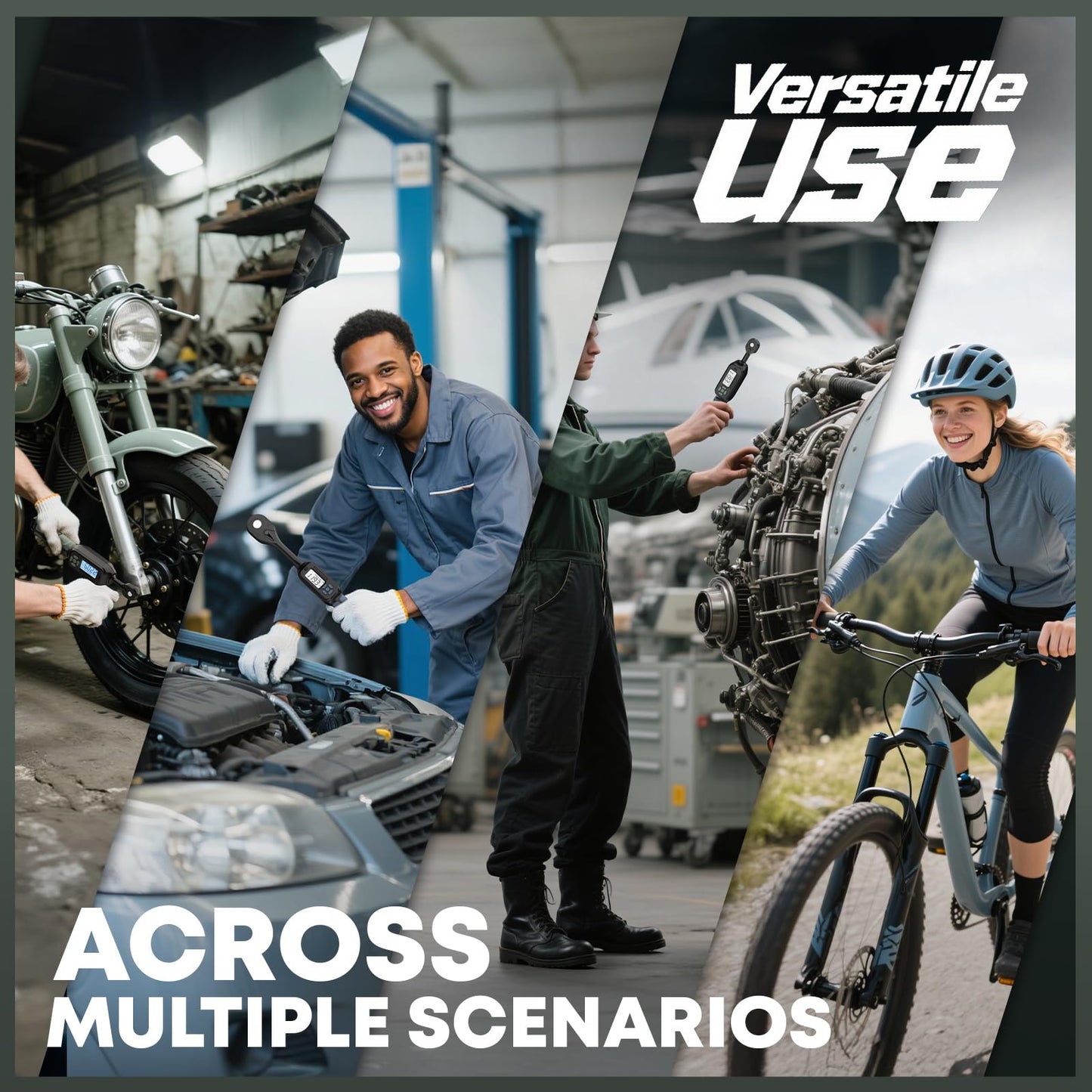 1/4 Torque Wrench Digital(1.1-22.2Ft.Lb) ±2 % Accuracy Digital Torque Wrench 1/4 Drive with Buzzer and LED Flash Track Mode Inch Pound Torque Wrench Set with Bits & Sockets for Bike Moto Gunsmithing