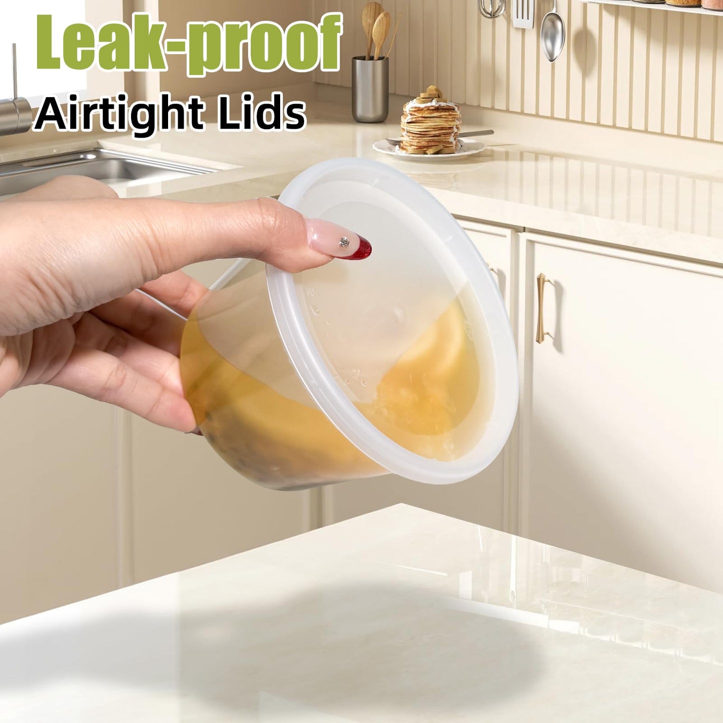 EASYTRIP (60 Sets 16oz Plastic Soup Containers with Lids, Food Storage Containers with Airtight Lid, Meal Prep Containers, BPA Free, Freezer Safe, Dishwasher Safe, Microwave Safe, Stackable