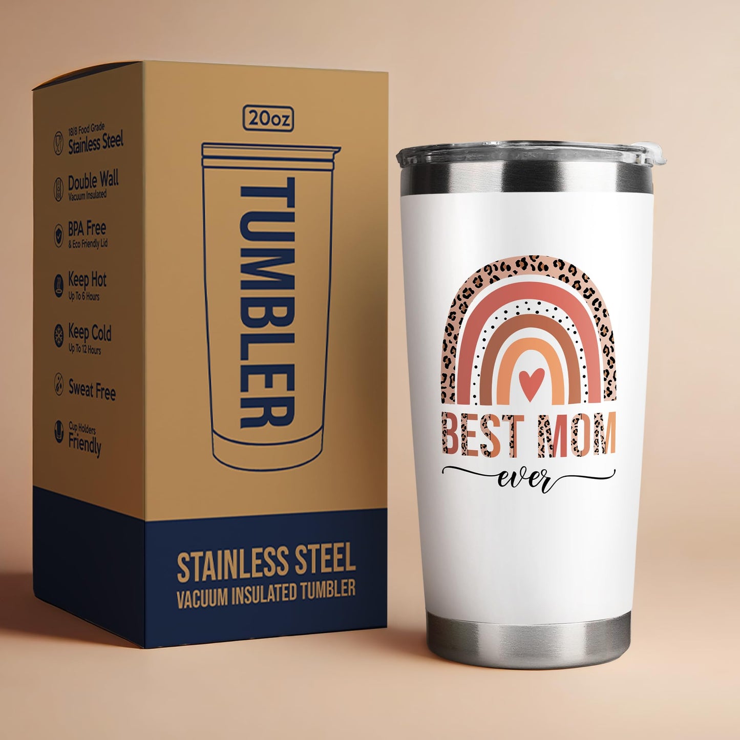 Mocosweeties Gifts for Mom from Daughter Son - Birthday, Valentines, Mothers Day Mom Gifts for Wife, Her - Mother's Day Ideas for Mama, Mother - Gift for New Moms, Mothers - 20 Oz Tumbler