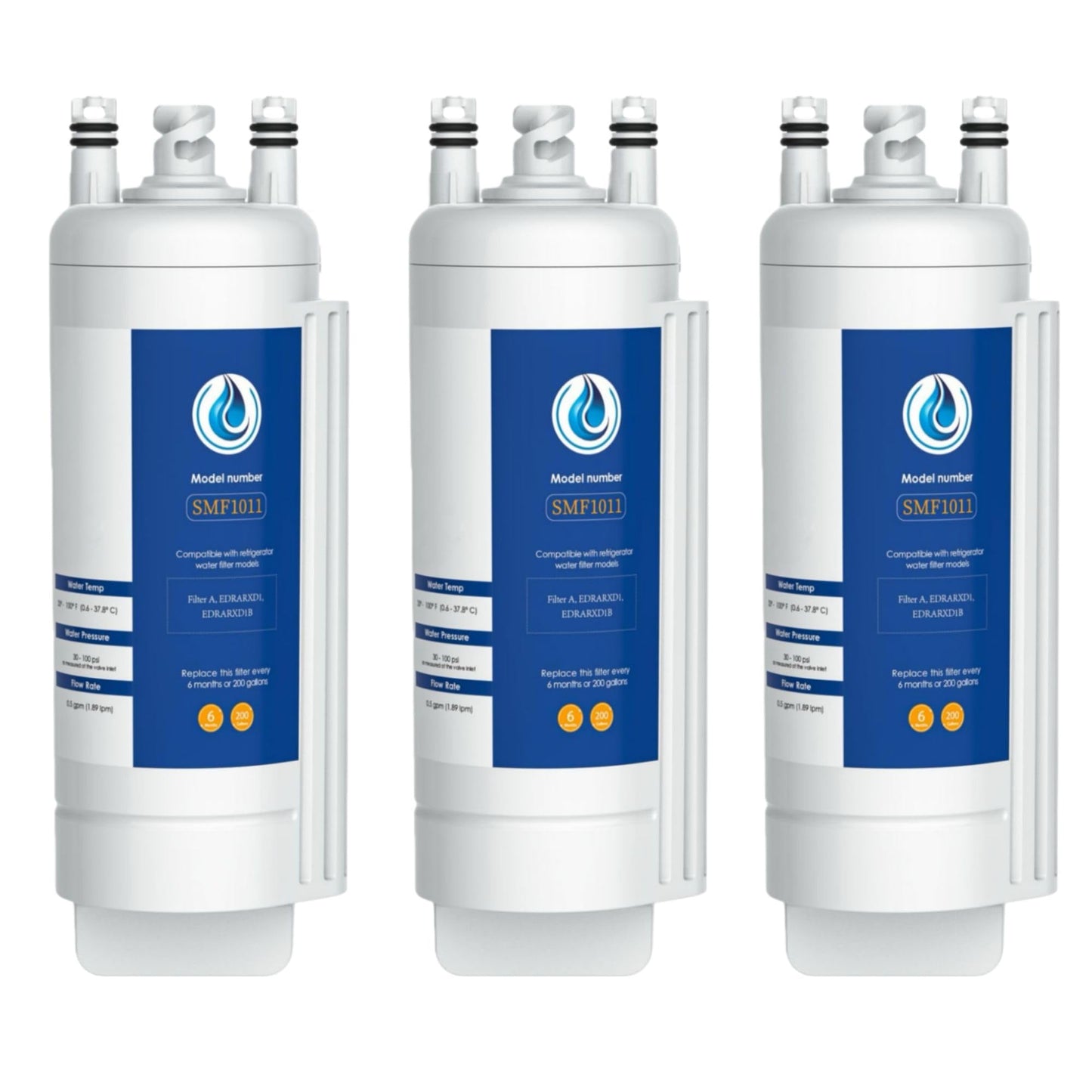 EDRARXD1 Water Filter Replacement for Whirlpool EDRARXD1, Everydrop Filter A, WRFF3536SZ, WRMF3636RZ, WRFF3436RZ, WRMF3636RV, WRMF3636RW, WRMF3636RB, 3 PCS
