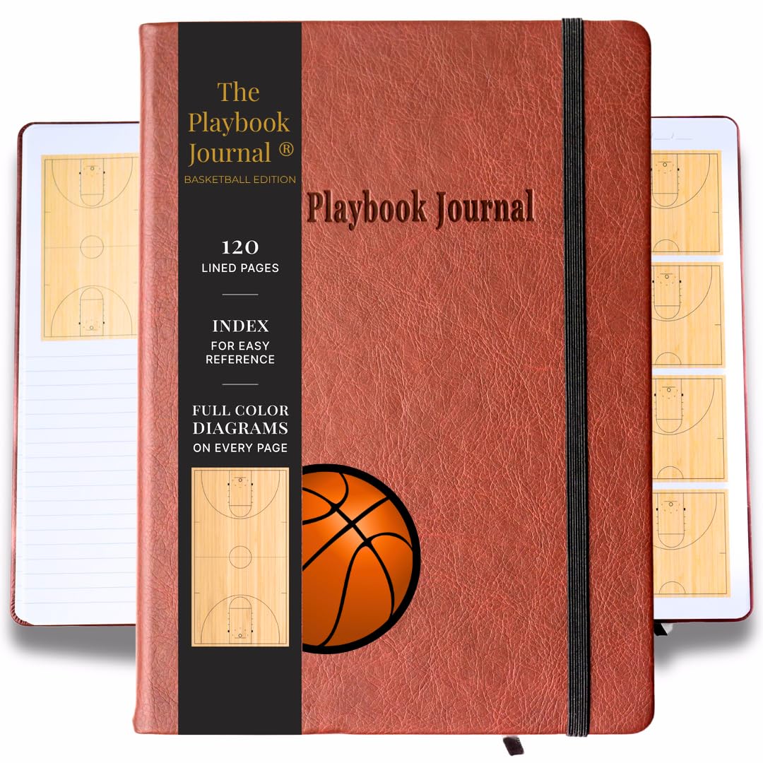 The Playbook Journal - A Basketball Playbook Notebook, Basketball Coach Gifts for Men & Women & Players, Coaching Notebook for Coach Appreciation Gifts