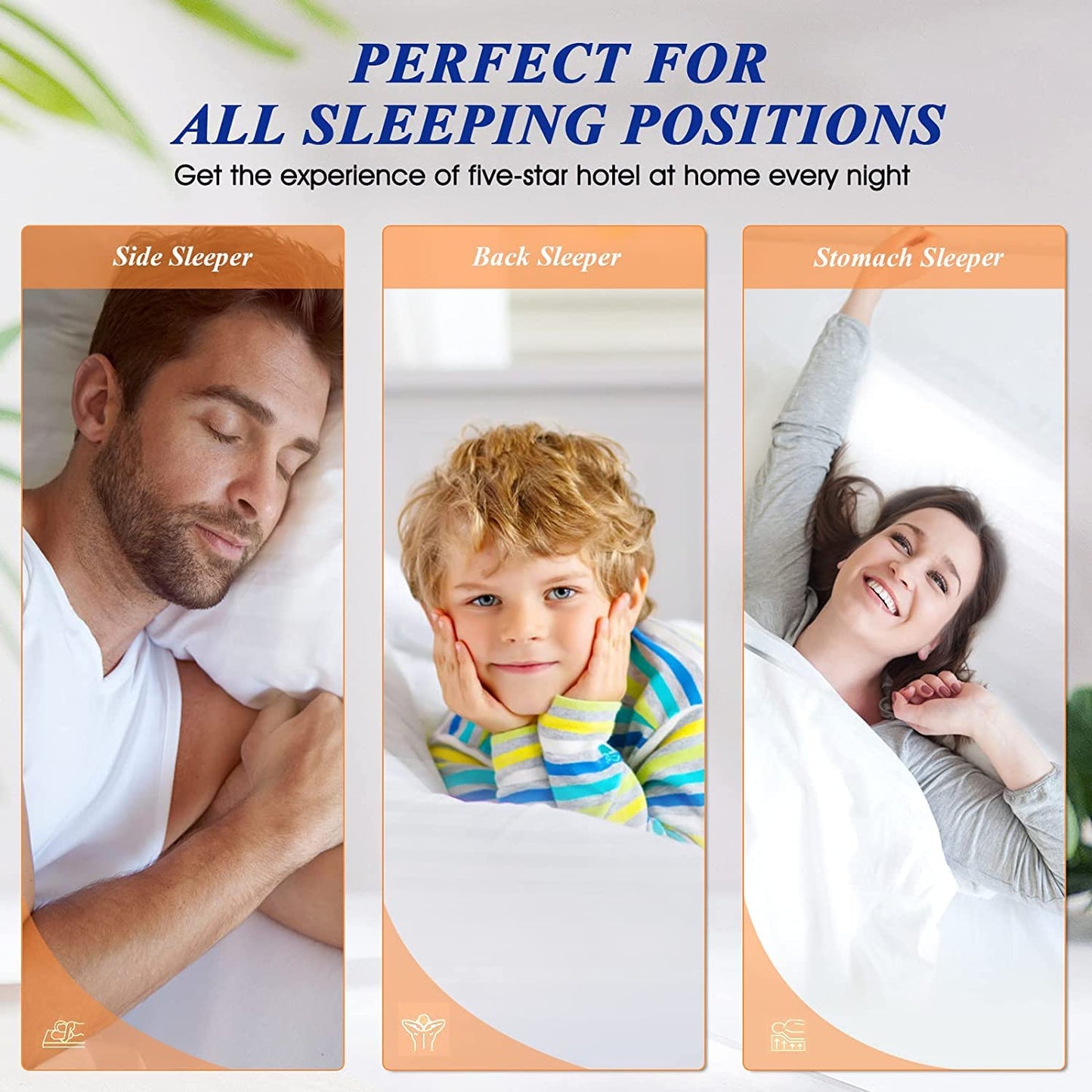 SEMZSOM Bed Pillows for Sleeping, King Size Pillows Set of 4 Luxury Hotel Pillows with Soft Fluffy Down Alternative Filling for Back, Stomach and Side Sleepers