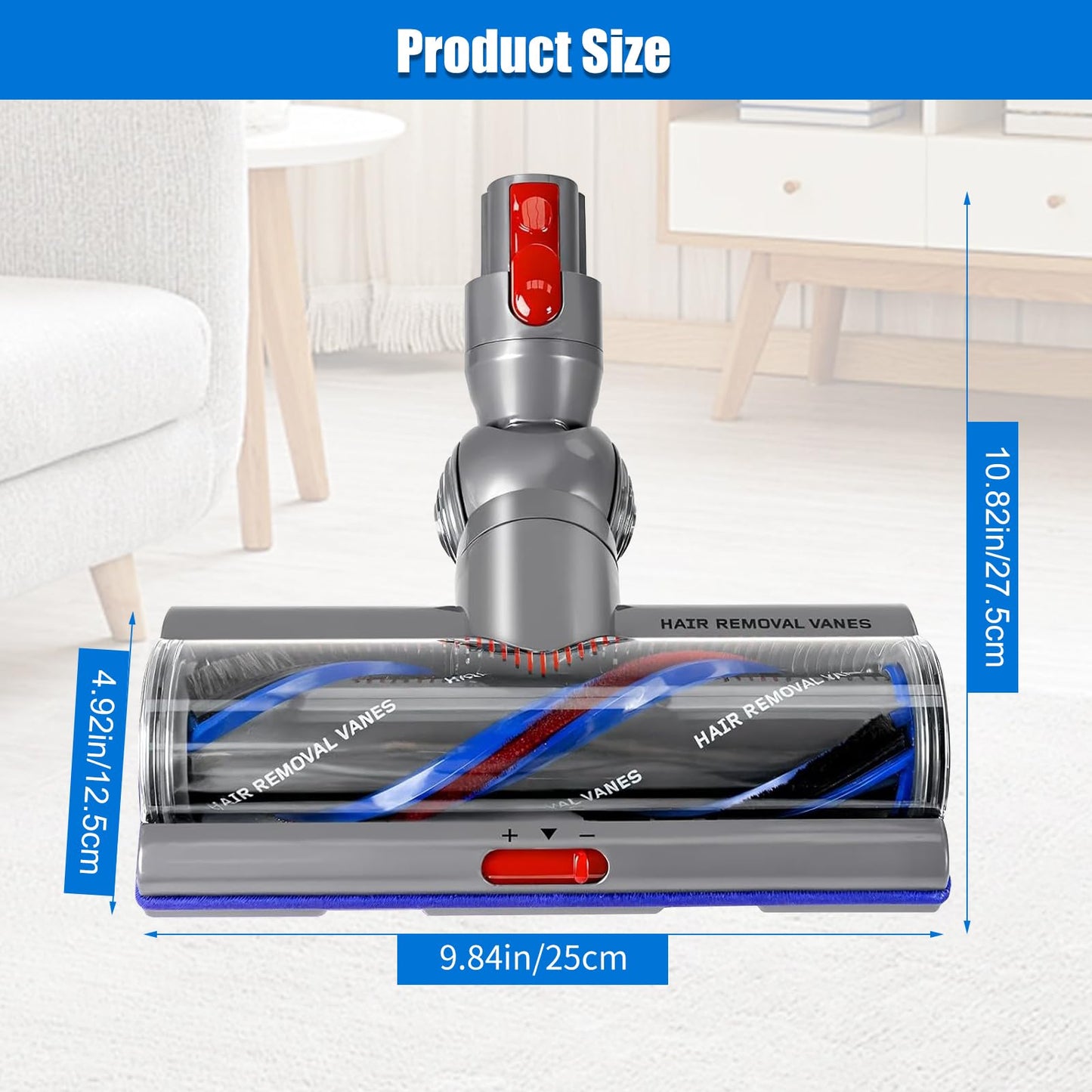 High Torque Brush Head Replacement for Dyson V7 V8 V10 V11 V15 Anti-Tangle Vacuum Head with Adjustable Suction Power Motorhead Attachment and Parts for Carpets & Hard Floors,Parts No. 970100-04 & 05