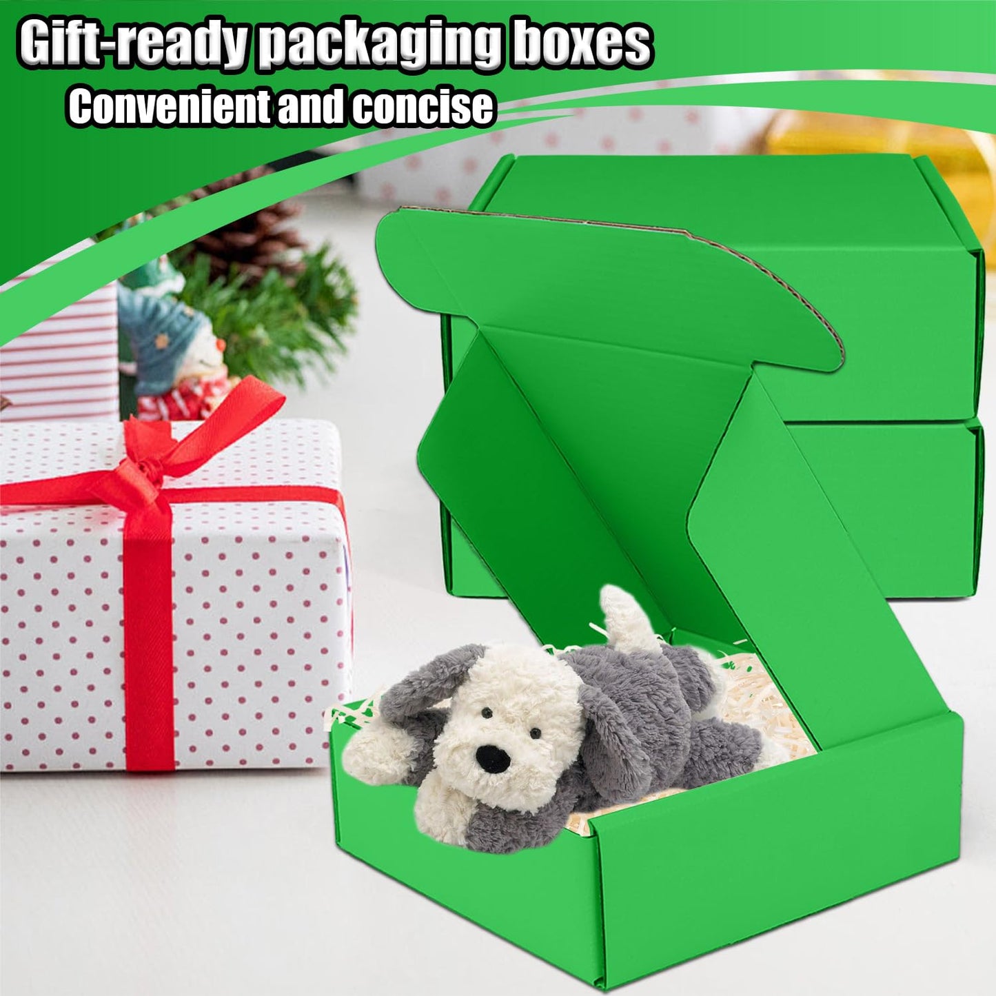 Small Shipping Boxes, 50 Pack Cardboard Box Corrugated Mailer Boxes Small Corrugated Boxes For Shipping Packaging Craft Gifts Giving Products, 6 x 4 x 1.6 Inches (Grass Green)