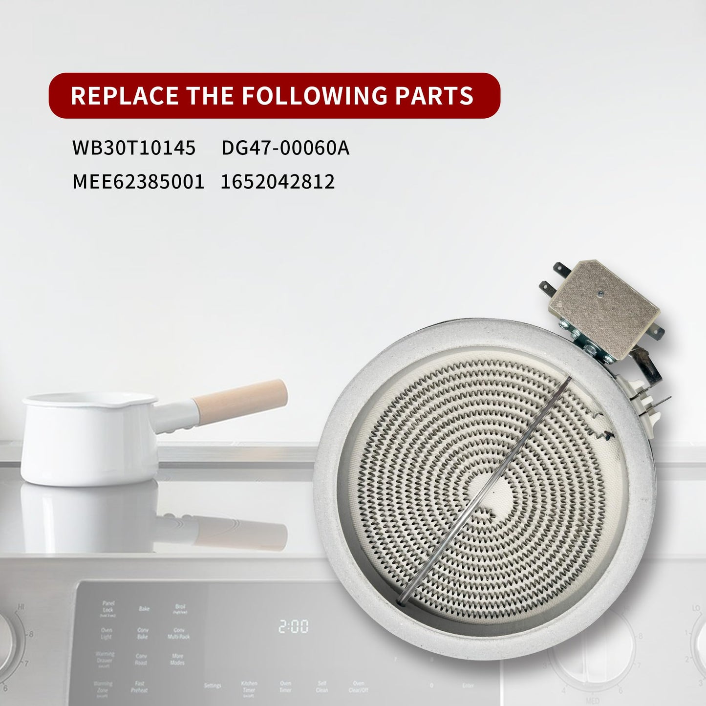 Upgraded WB30T10145 5.5" Radiant Surface Element Compatible with Electric Range, DG47-00060A MEE62385001 Range Oven Heating Element 1652042812 Replaces PS2370248