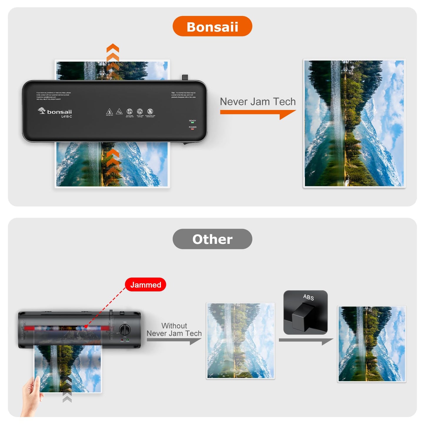 Bonsaii Laminator, 9 Inch 4 in-1 Thermal Laminator Machine Never Jam Technology with 40 Laminting Sheets, Paper Cutter, Corner Rounder for Home Office School Business