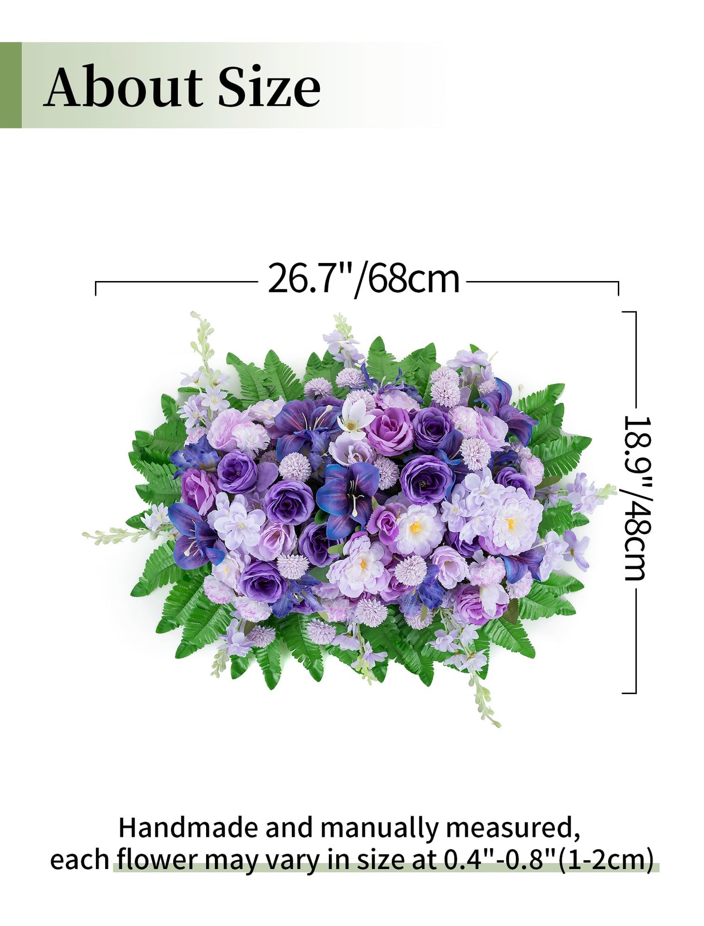 Memobloom Cemetery Flower Saddles for Headstones: Purple Flowers Artificial Outdoors Grave Decorations Summer Memorial Day - Fake Rose Camellia Tombstone Flowers Saddle for Cemetery Gravestone
