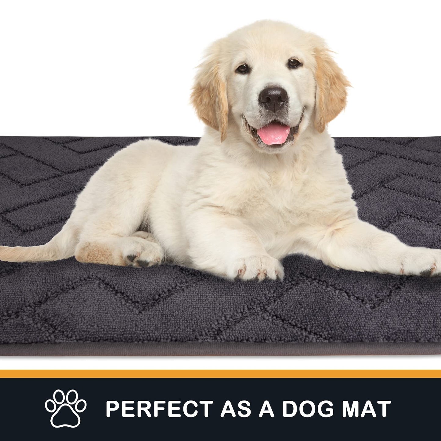 PURRUGS Dirt Trapping Door Mat 20" x 31.5", Non-Slip Machine Washable Entry Rug, Dog Doormat, Indoor Front Door Mat, Super Absorbent Entryway Rug for Muddy Shoes & Paws, Grey