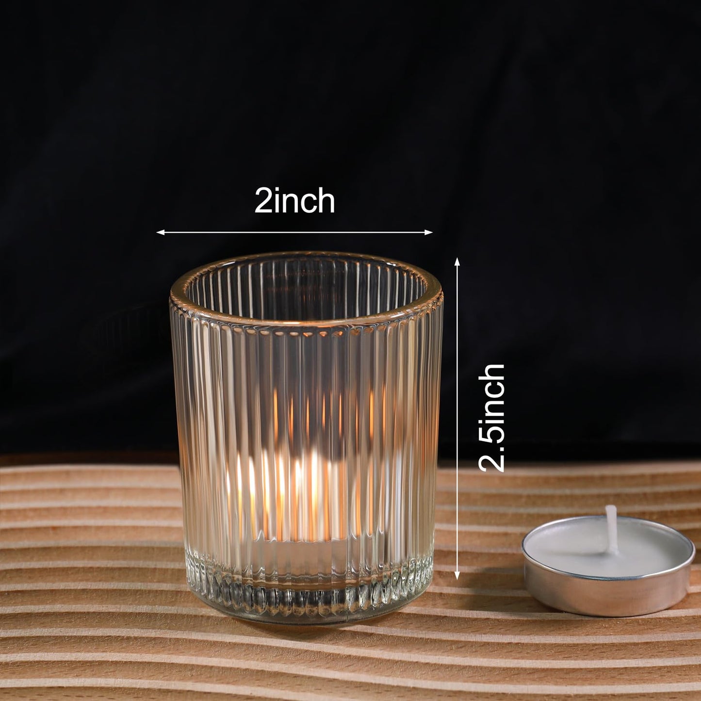 48pcs Votive Candle Holders, Clear Glass Tea Lights Candle Holder in Bulk for Table Centerpiece, Tealight Candle Holder for Weddings, Home Decor, Baby Shower, Special Occasions（Clear）