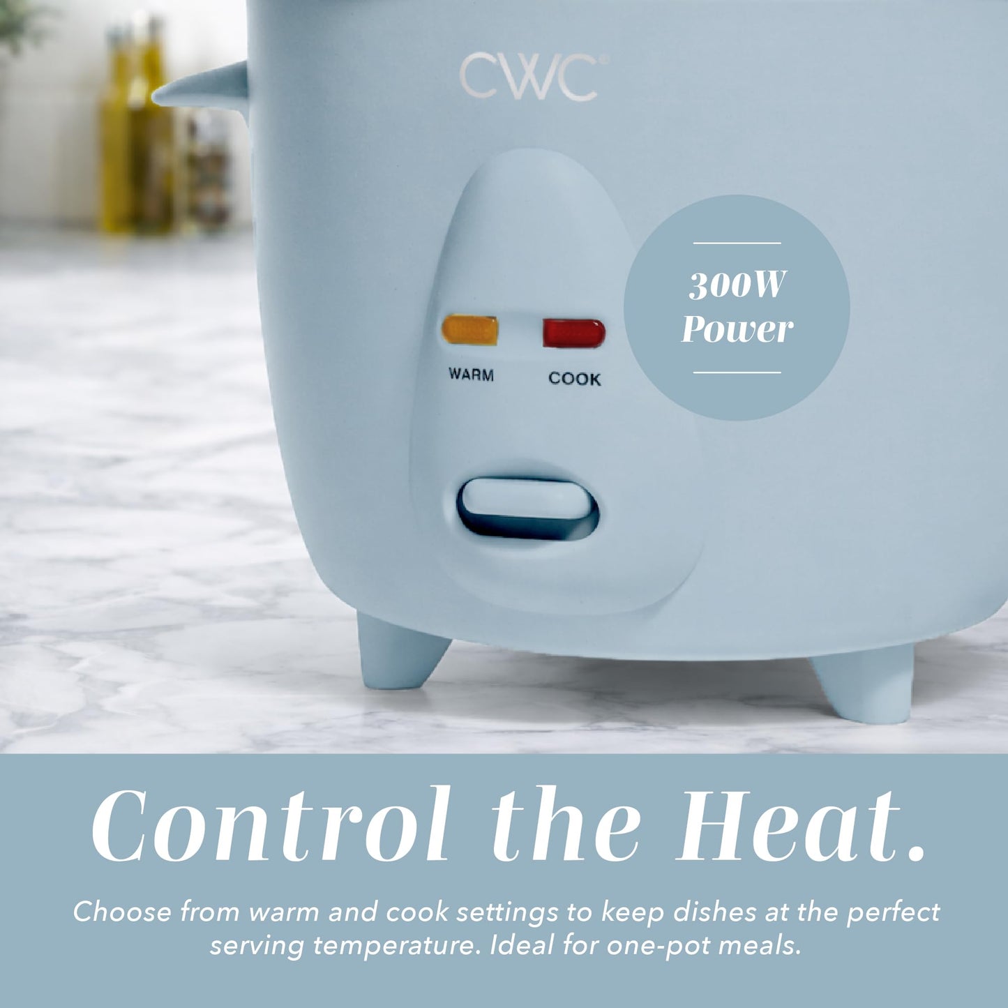 COOK WITH COLOR 6 Cup Rice Cooker 300W - Effortless Cooking and Perfectly, Cooks 3 Cups of Raw Rice for 6 Cups of Cooked Rice, Blue