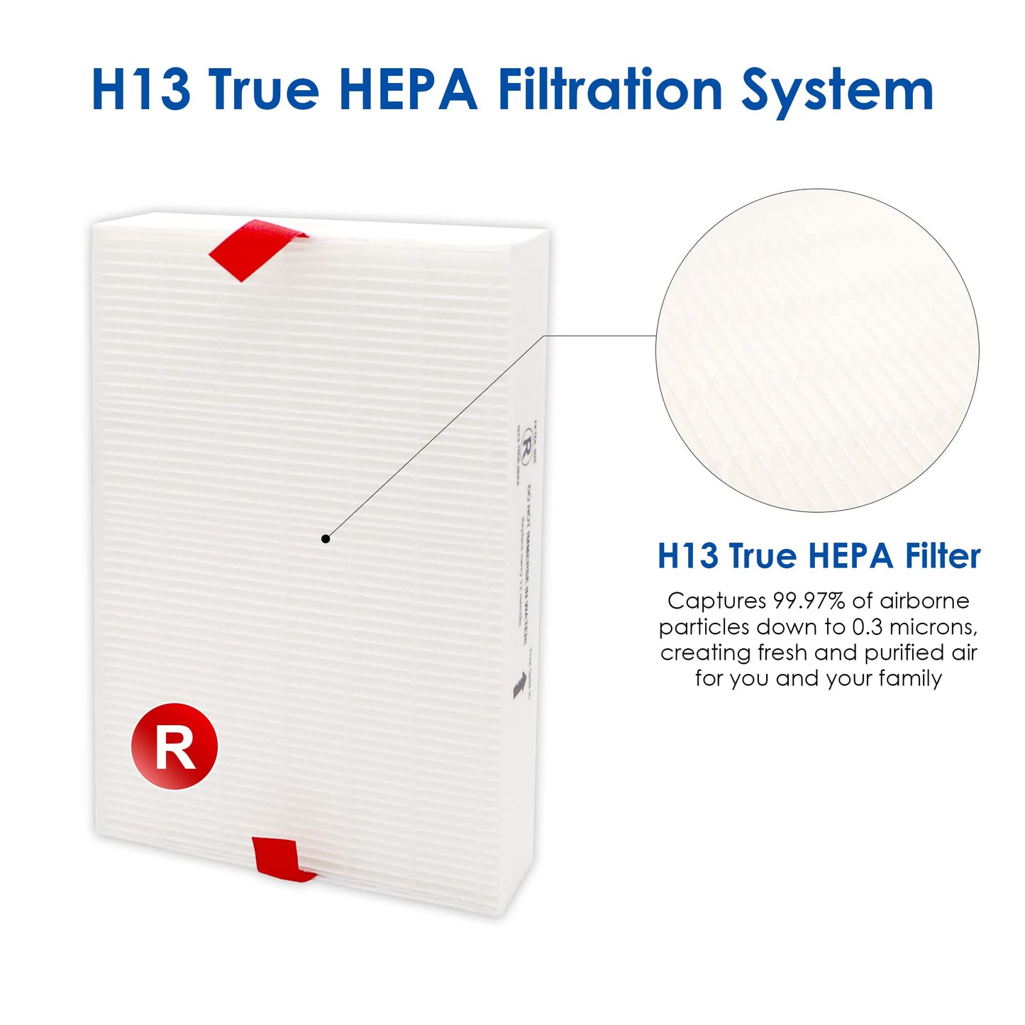 Flintar Replacement Filter R, Compatible with Honeywell Air Purifier HPA300, HPA200, HPA 100 and HPA 5000 Series, HRF-R6, 6-Pack