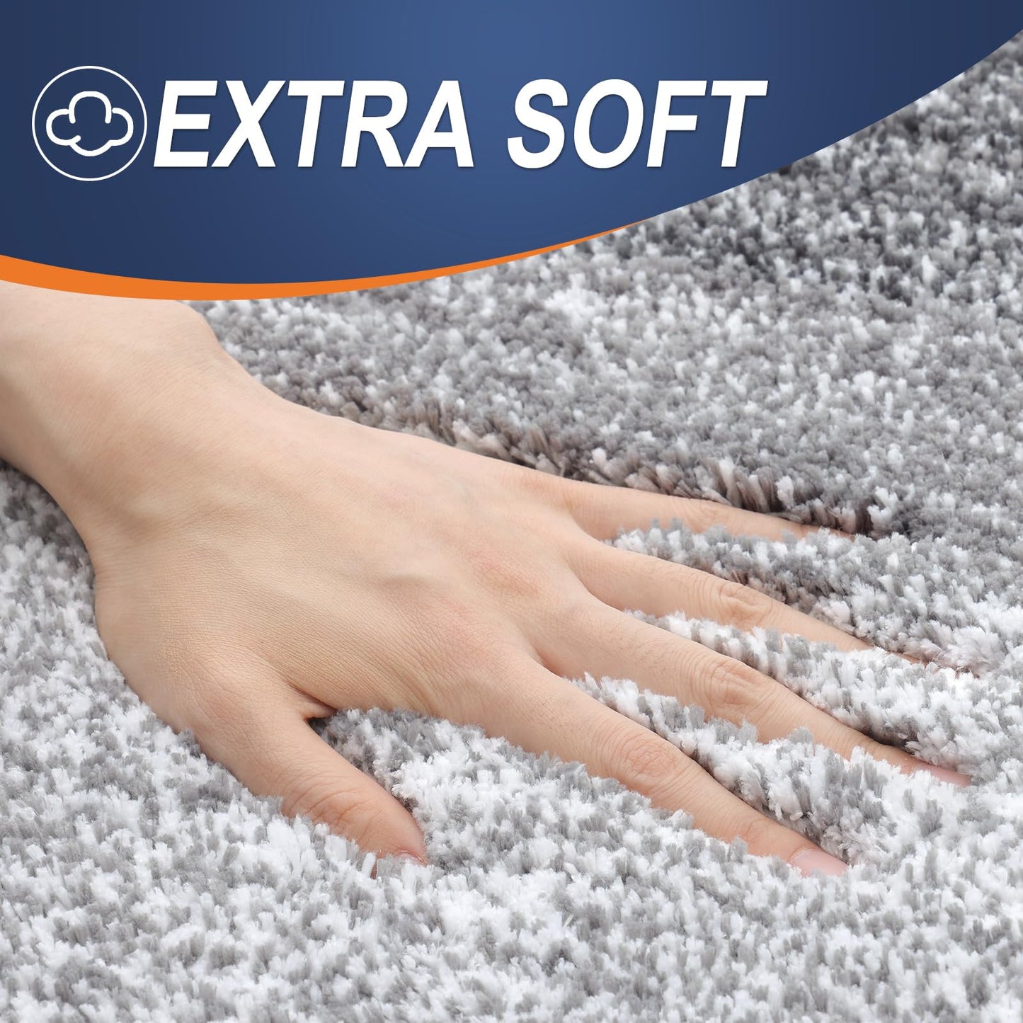 OLANLY Bathroom Rugs Sets 3 Piece, Soft Absorbent Microfiber Bath Mats and U-Shaped Contour Toilet Rug, Plush Shaggy Bath Mat Set for Bathroom (36"x24"+24"x16"+24"x20", Grey)