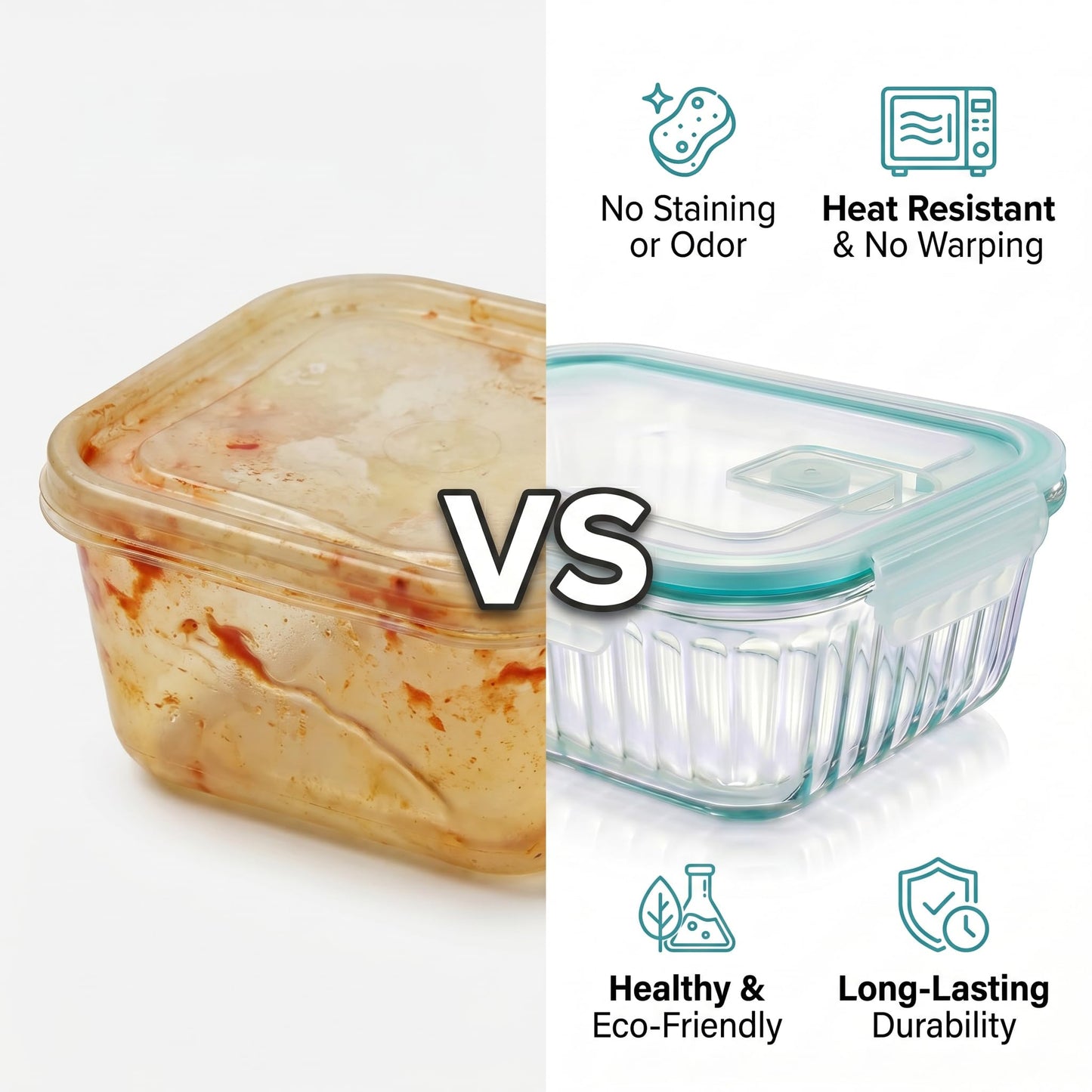 WOVOW 5-Packs, 36 Oz Glass Meal Prep Containers with Snap Locking Lids Glass Food Containers,Airtight Lunch Container,Microwave, Oven, Freezer and Dishwasher
