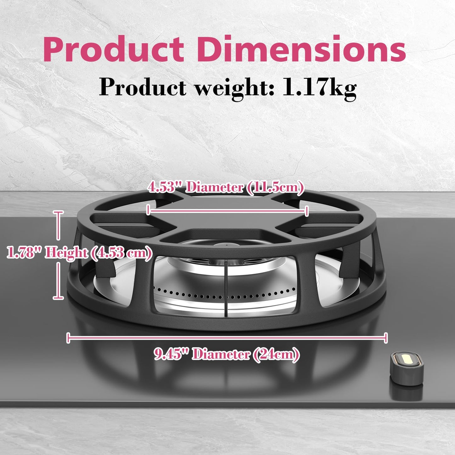 Heavy-Duty Cast Iron Heat Diffuser for Gas Stove, Flame Tamer Simmer Plate with Matte Non-Slip Surface for Even Heat & Temperature Control
