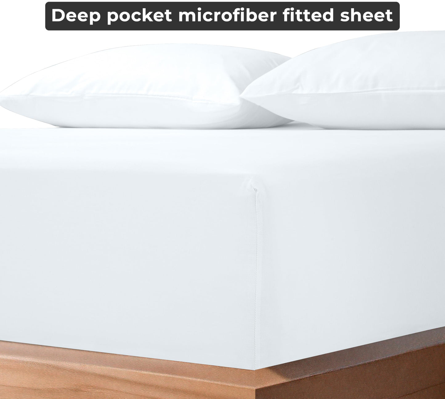 Royale Linens 6 Pack Queen Fitted Sheet Set - Bottom Sheet - Ultra Soft & Breathable - Brushed 1800 Microfiber - Wrinkle & Stain Resistant - Hotel Quality Deep Pocket Stretch Up to 16" (Queen, White)