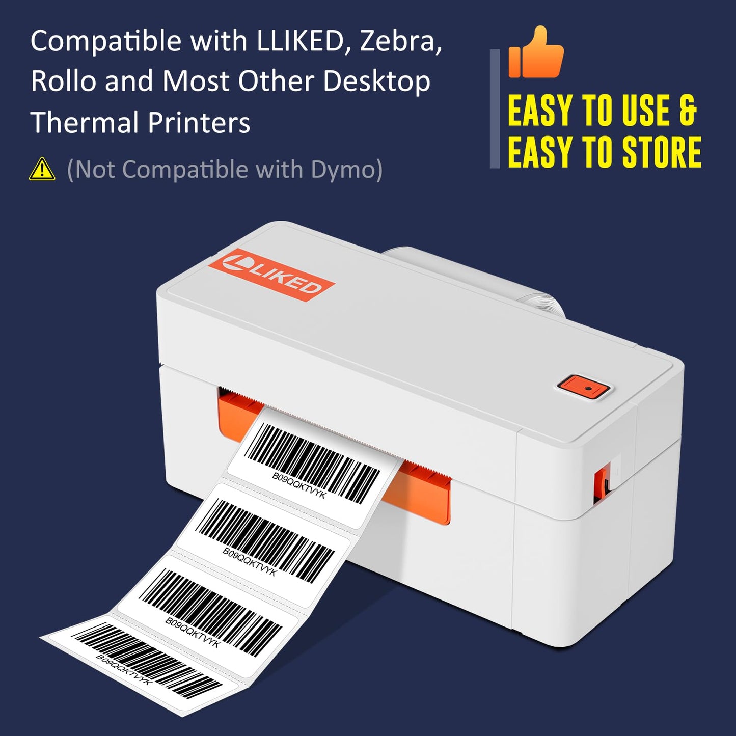 L LIKED 2" x 1" Direct Thermal Labels, Permanent Adhesive Barcode Adress Labels & Compatible with Rollo, Zebra and Other Desktop Printers (12 Rolls, 15600 Labels)