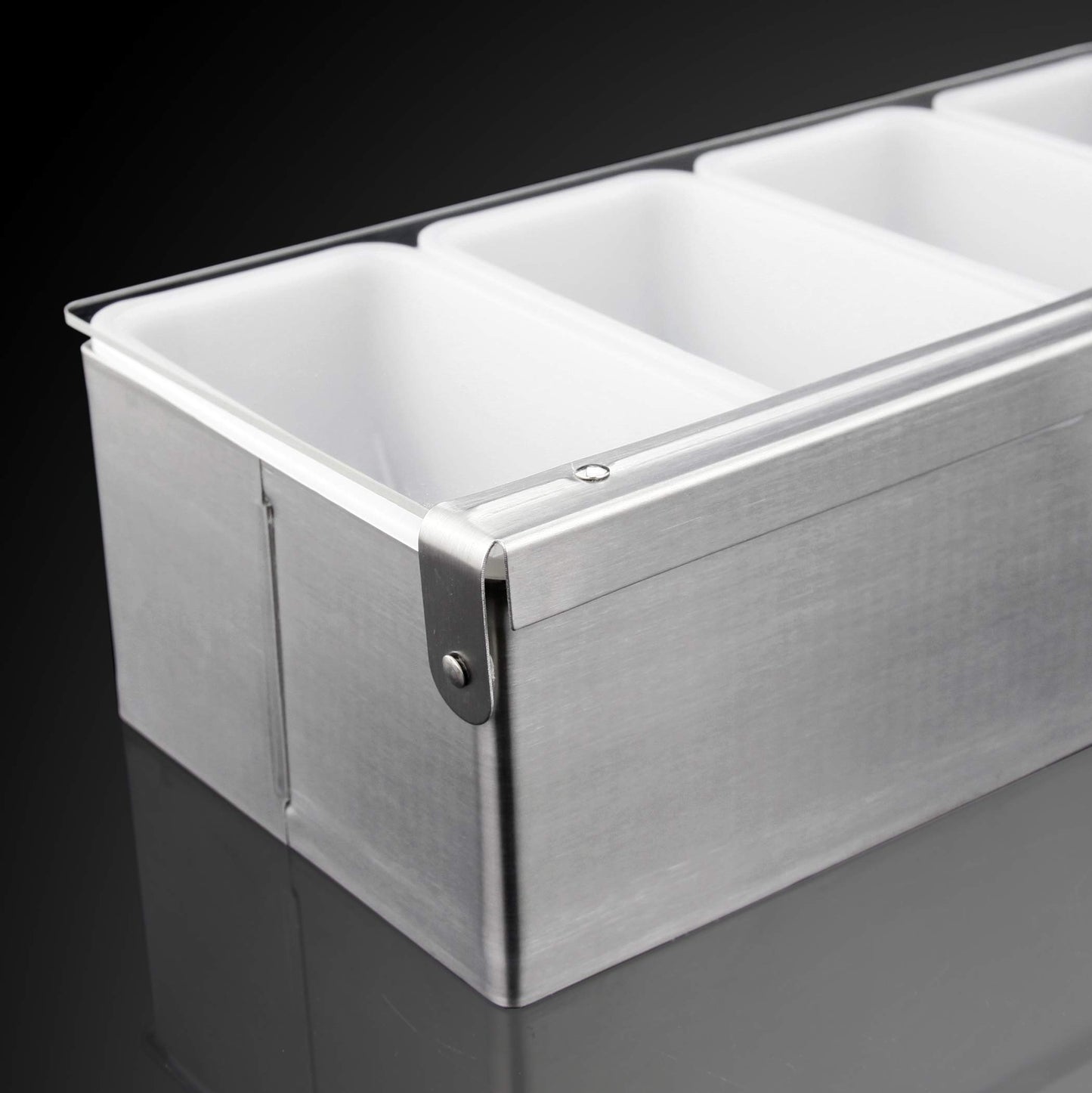 New Star Foodservice 48032 Stainless Steel Condiment Dispenser with 5 Compartments (No Ice Tray)