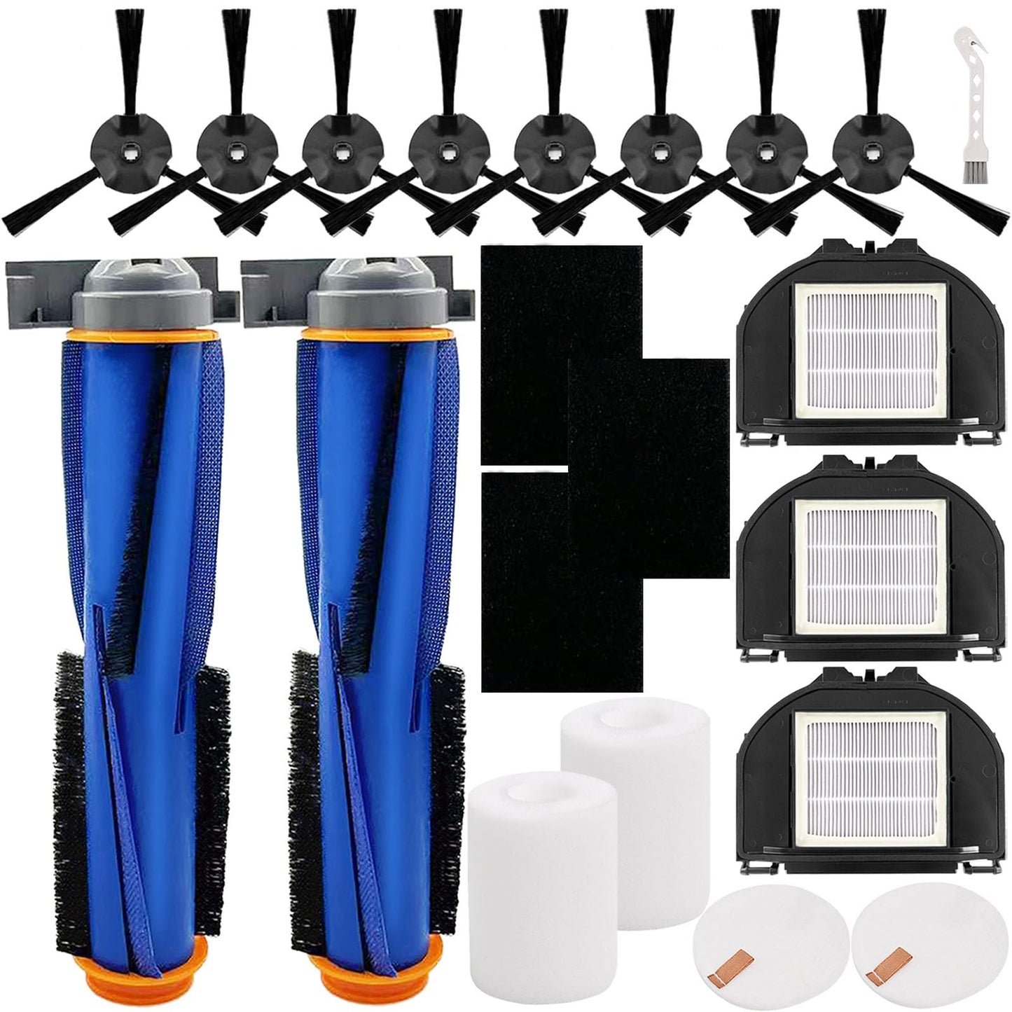 RV2310AE Replacement Parts for Shark AV2310AE RV2310AE RV2320S UR2350AE RV2300S Matrix Robot Vacuum Cleaner 2 Main Brush Roller 2 Sets Foam Filters 3 Filters 8 Side Brushes (Not For RV2300)