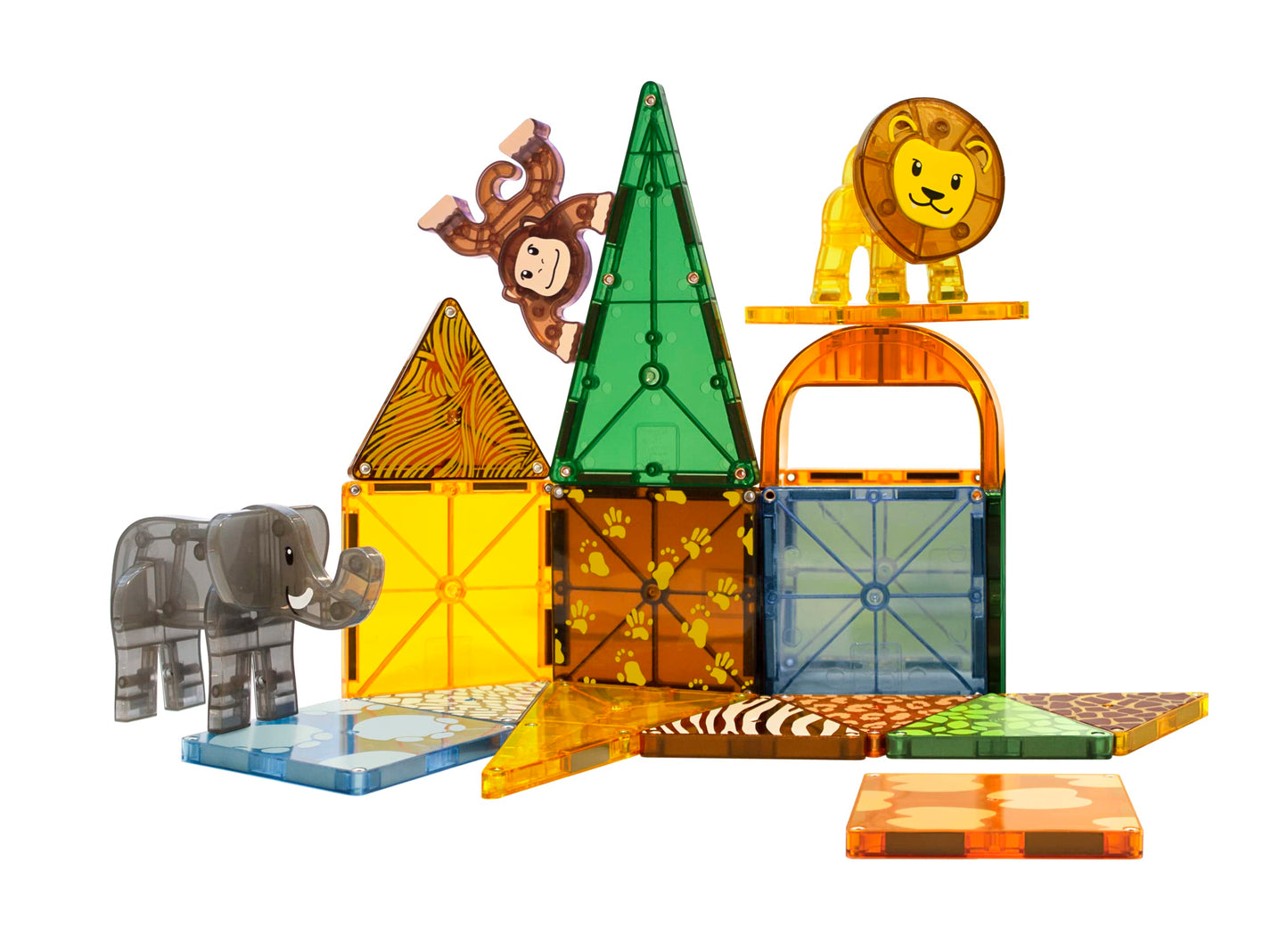 MAGNA-TILES Safari Animals 25-Piece Magnetic Construction Set, The ORIGINAL Magnetic Building Brand