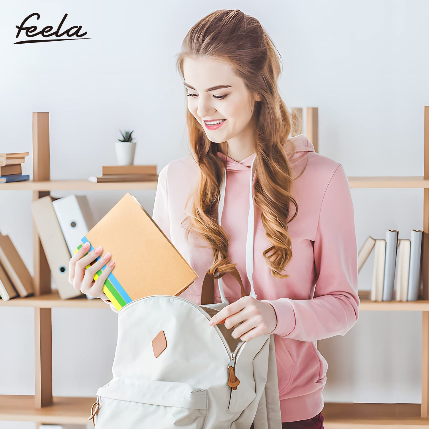 feela 48 Pack Composition Notebooks Bulk, Kraft Cover Lined Blank College Ruled Composition Travel Journals with Rainbow Spines For Women Students Business, 60 Pages, 8.3”x 5.5”, A5, 8 Colors