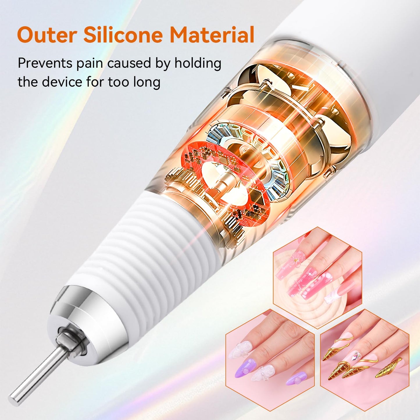 MAKARTT 30000RPM Electric Handpiece for Up200 Nail Drill Machine Professional E File 3 Pins White