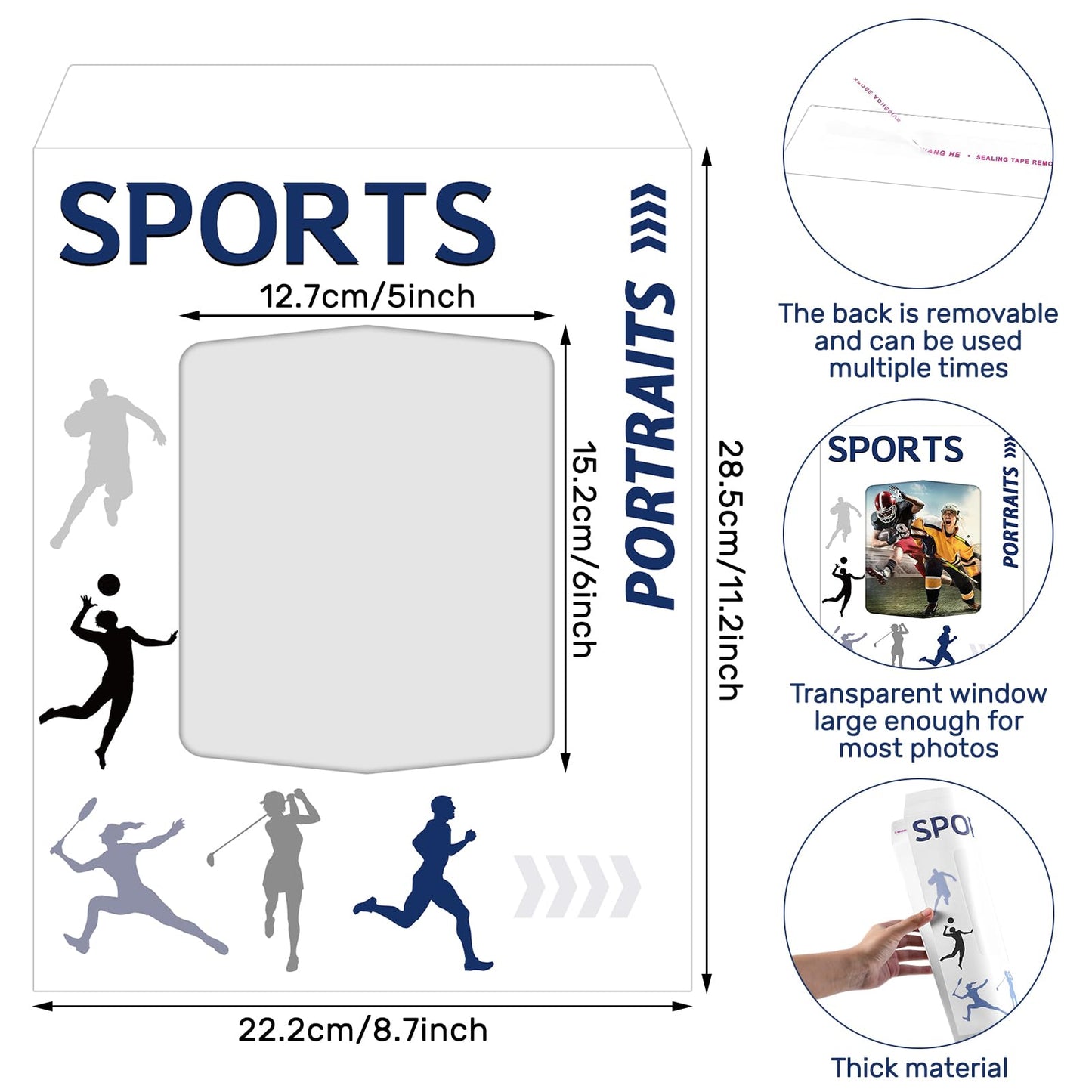 Humyoun 100 Pcs Photo Sports Envelopes Photo Envelopes 8 3/4'' x 11 1/8'' Portrait Envelope with 5'' x 6'' Plastine Window for Photos Catalog Magazine Brochures Certificates Company Calendar
