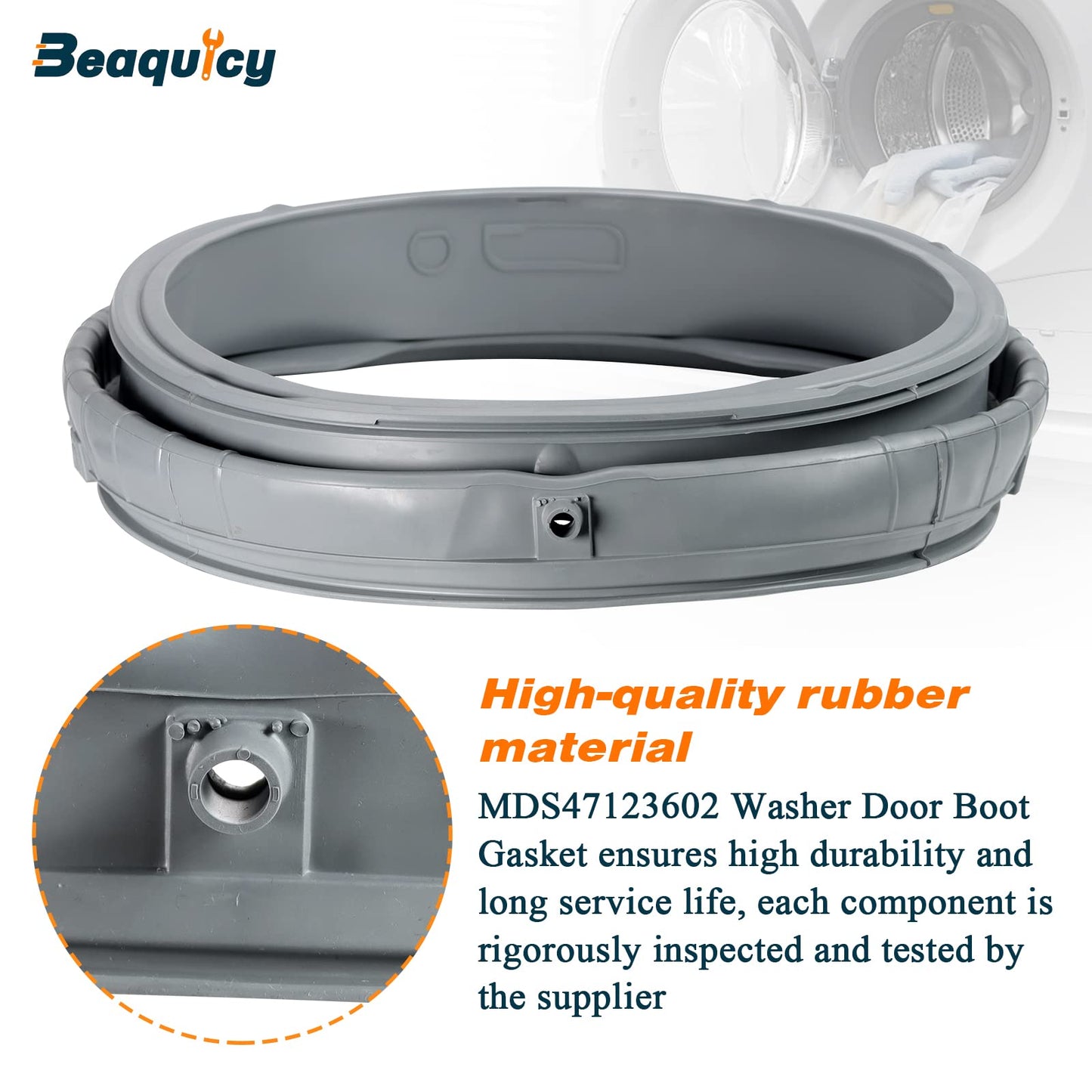 2026 Upgrade MDS47123602 AP5218575 Washer Door Boot Gasketby Beaquicy - Replacement for L-G Ken-More Washing Machine - Replaces MDS64237201 MDS64237202 1529948 AP5218575 PS3535210 EAP3535210