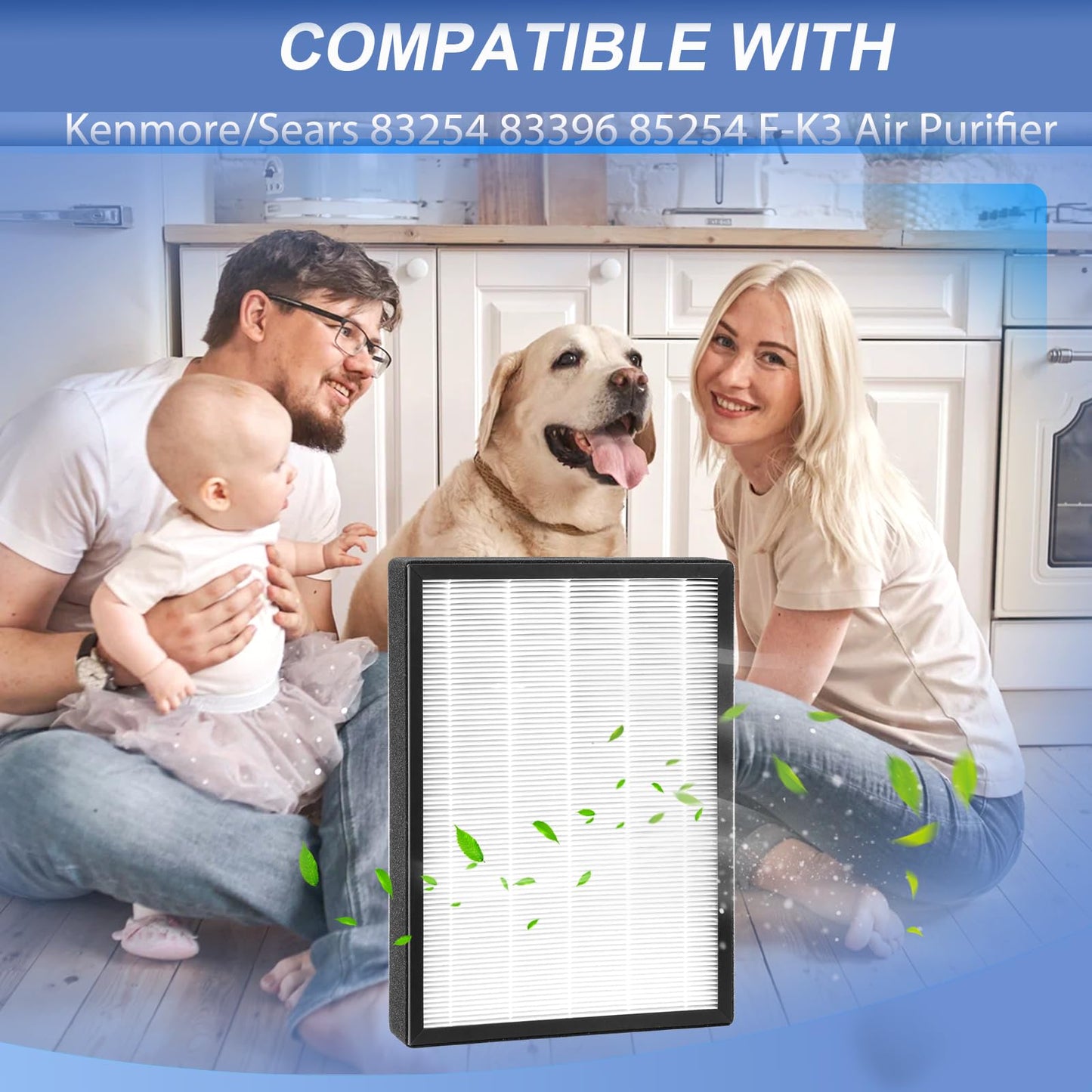 YDATTH 83195 Filter Replacement Set Filter Compatible with Kenmore/Sears 83254 83396 85254 F-K3 Air Purifiers With 1Filter&4 Activated Carbon Filter