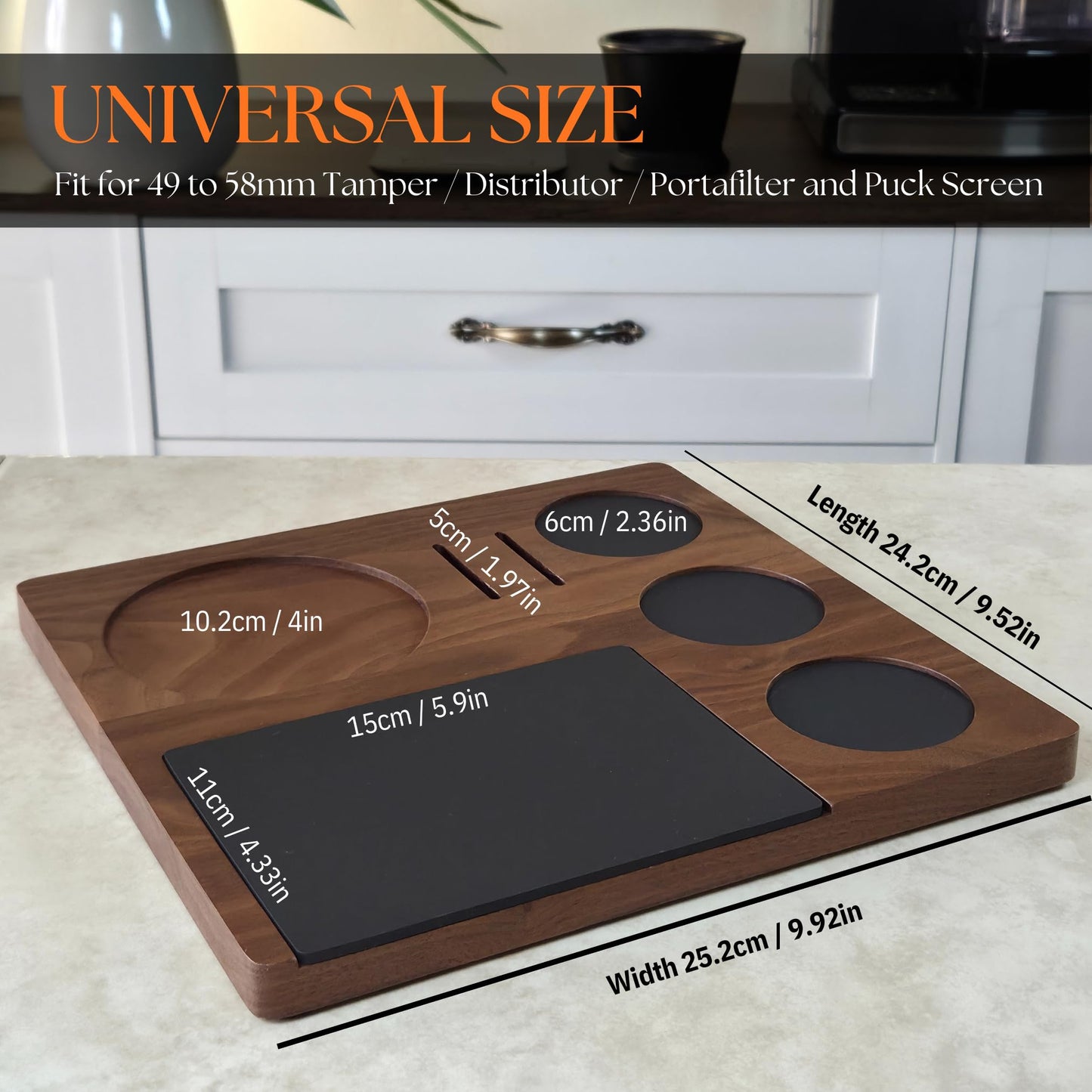 KARDOX Espresso Tamping Mat fit for 49/51/53/58mm Espresso Accessories. Espresso Mat. Tamp Mat. Espresso Tamping Station. Tamper Mat.