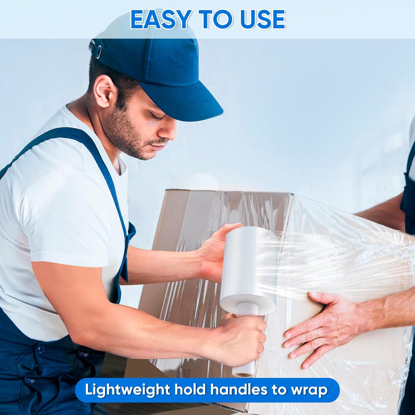 TICONN 4Pk Stretch Wrap Stretch Film Roll, 1000ft Industrial Strength 5 inch Wide Clear Plastic Wrap with Handles for Pallet Wrapping Shipping Moving