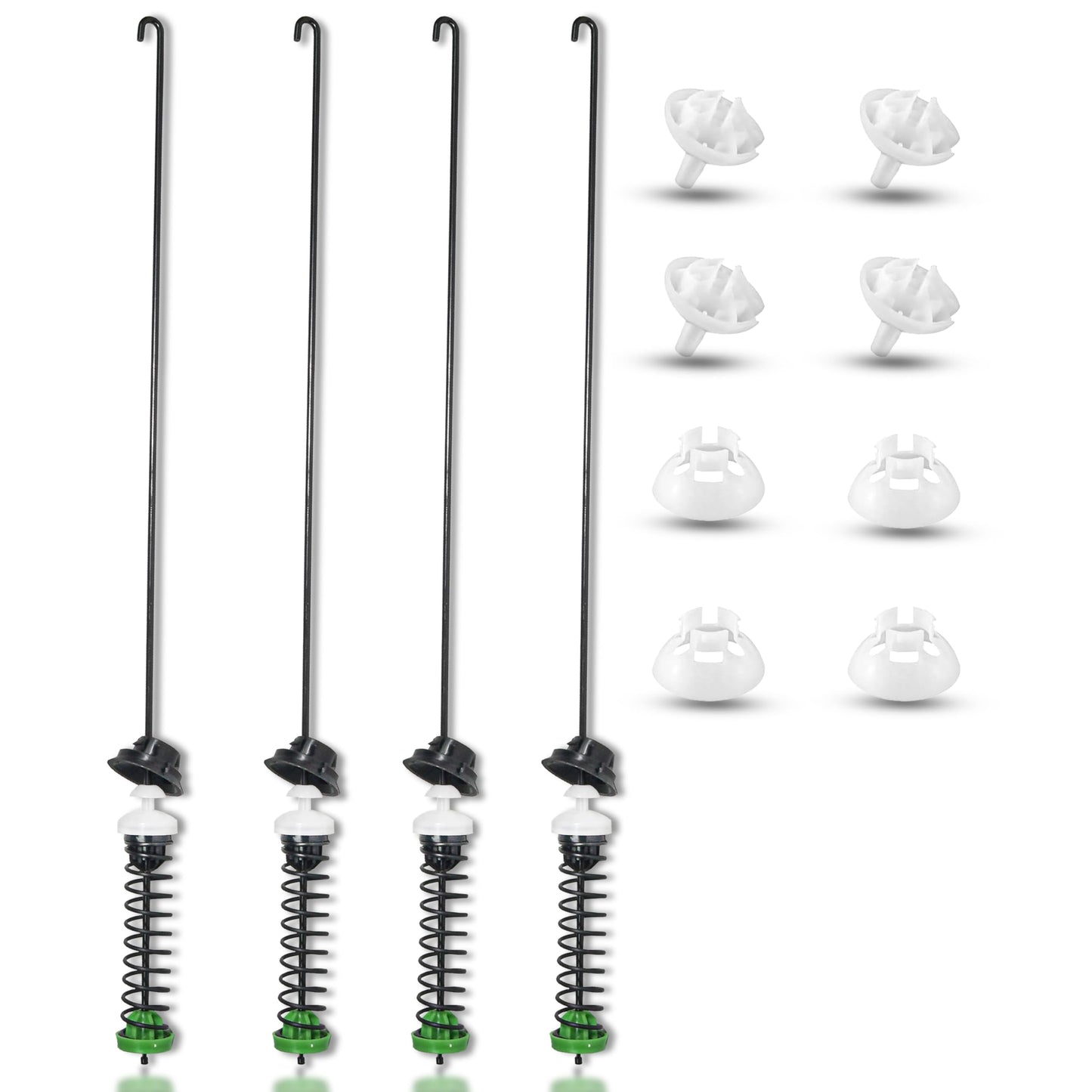 VNAPARTS W11396716 W11171694 Washer Suspension Rod Kit (4 Pcs) fit for Whirlpool Kenmore maytag MVW6230HW0 WTW6120HW0 WTW5105HW0 WTW5100HC3 WTW5100HW0 WTW5100HW3 WTW5105HW1 -Rod Length 24.4in