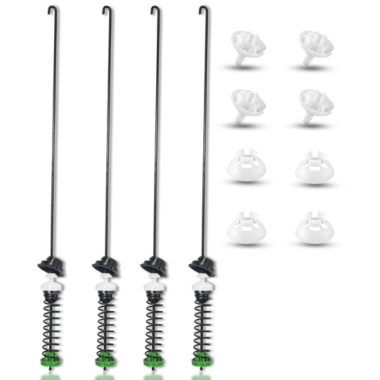 VNAPARTS W11396716 W11171694 Washer Suspension Rod Kit (4 Pcs) fit for Whirlpool Kenmore maytag MVW6230HW0 WTW6120HW0 WTW5105HW0 WTW5100HC3 WTW5100HW0 WTW5100HW3 WTW5105HW1 -Rod Length 24.4in
