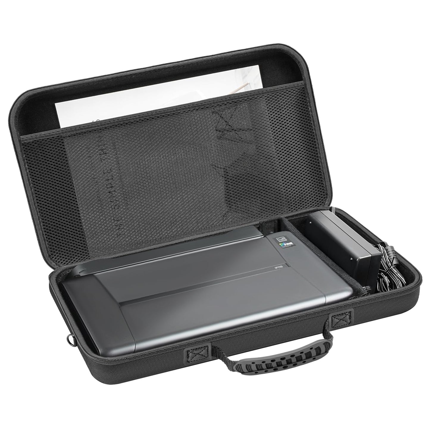 HESPLUS Hard Travel Case for Canon PIXMA TR160/ TR150/ iP110 Wireless Portable Printer and Battery Pack, Printer Organizer with Adjustable Shoulder Strap, Mesh Pocket fit Ink Tank, Adapter (CASE ONLY)