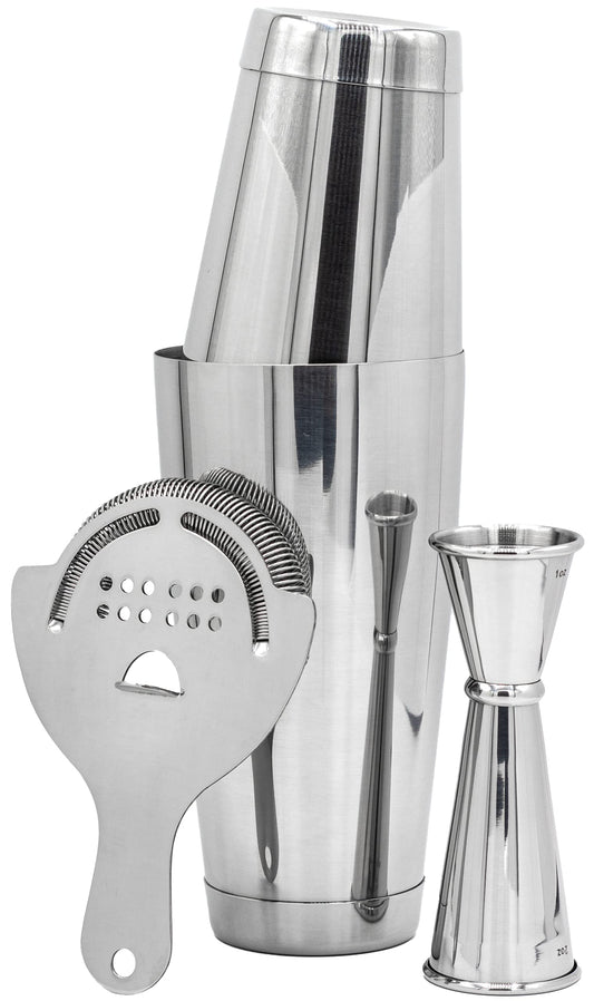 The Art of Craft Professional Cocktail Shaker Set Bartending Kit: Weighted Boston Shaker Tins, Hawthorne Strainer and Japanese Jigger