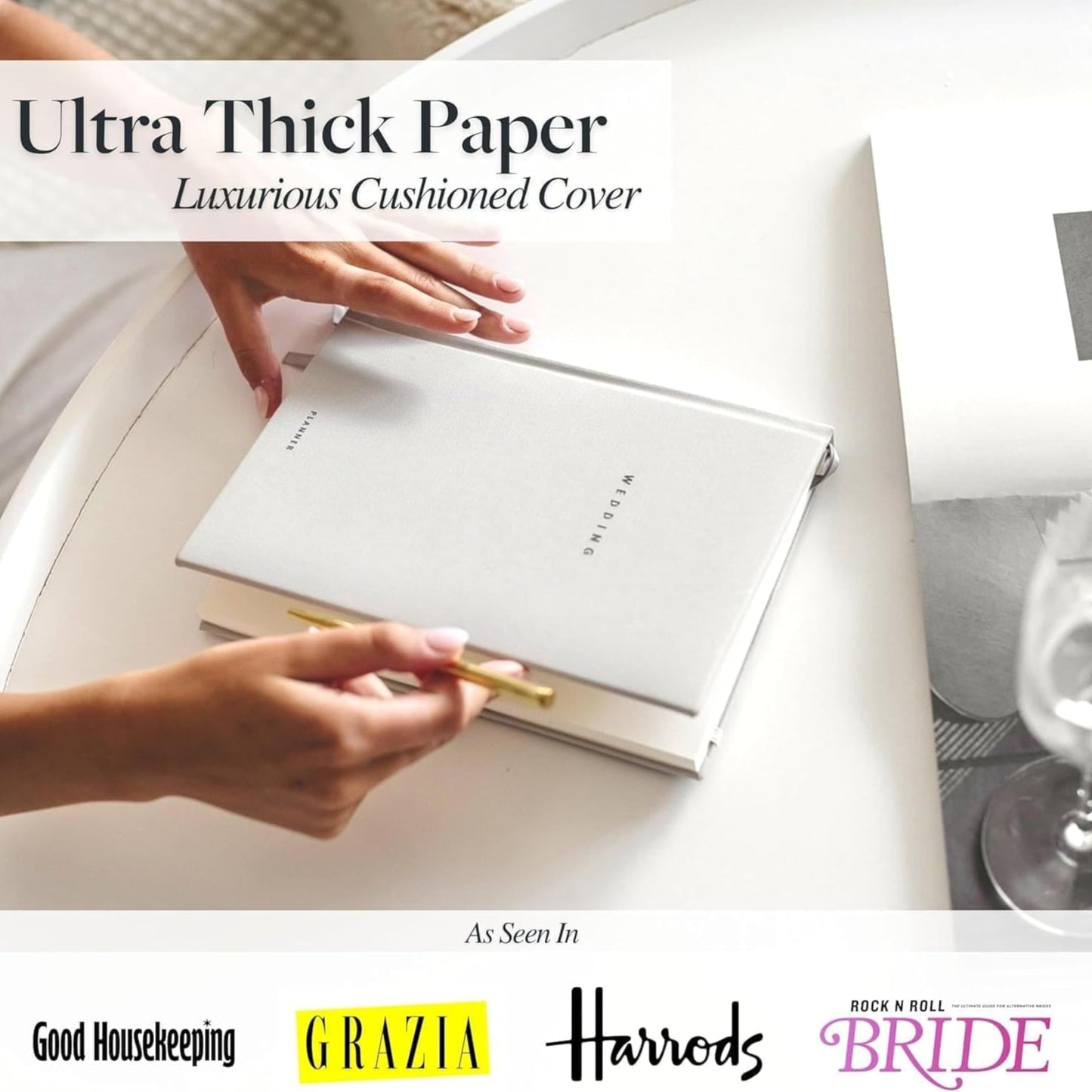 Scribble & Dot™ Elegant Wedding Planner Set for USA Weddings | Complete 3-Piece Set | Wedding | Honeymoon Planner | Bridesmaids Notebook | Engagement Gift | USA Weddings Organizer