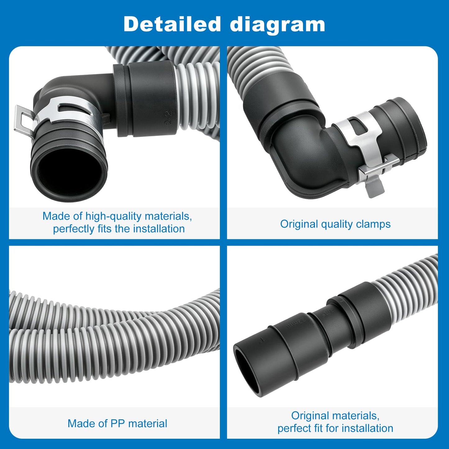 DD97-00403E (A) Drain Hose Assembly Compatible with samsung DW80K5050U DW80R9950U DW80J3020U DW80R5061U etc Dishwasher (some Models), Replace Number: AP6981640 PS12749174 EAP12749174 PD00069562 etc